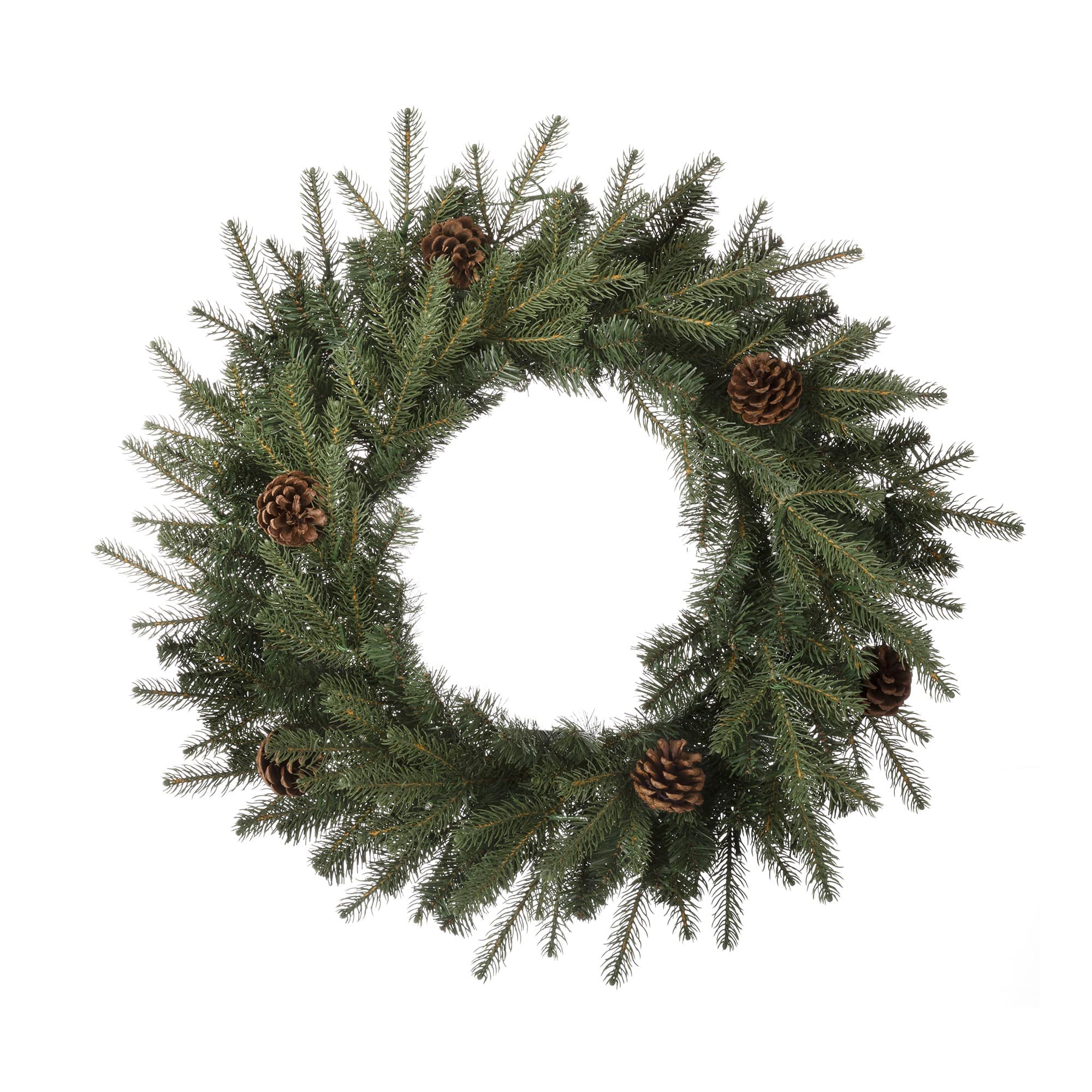 Glitzhome&#xAE; 24&#x22; LED Greenery &#x26; Pinecone Christmas Wreath
