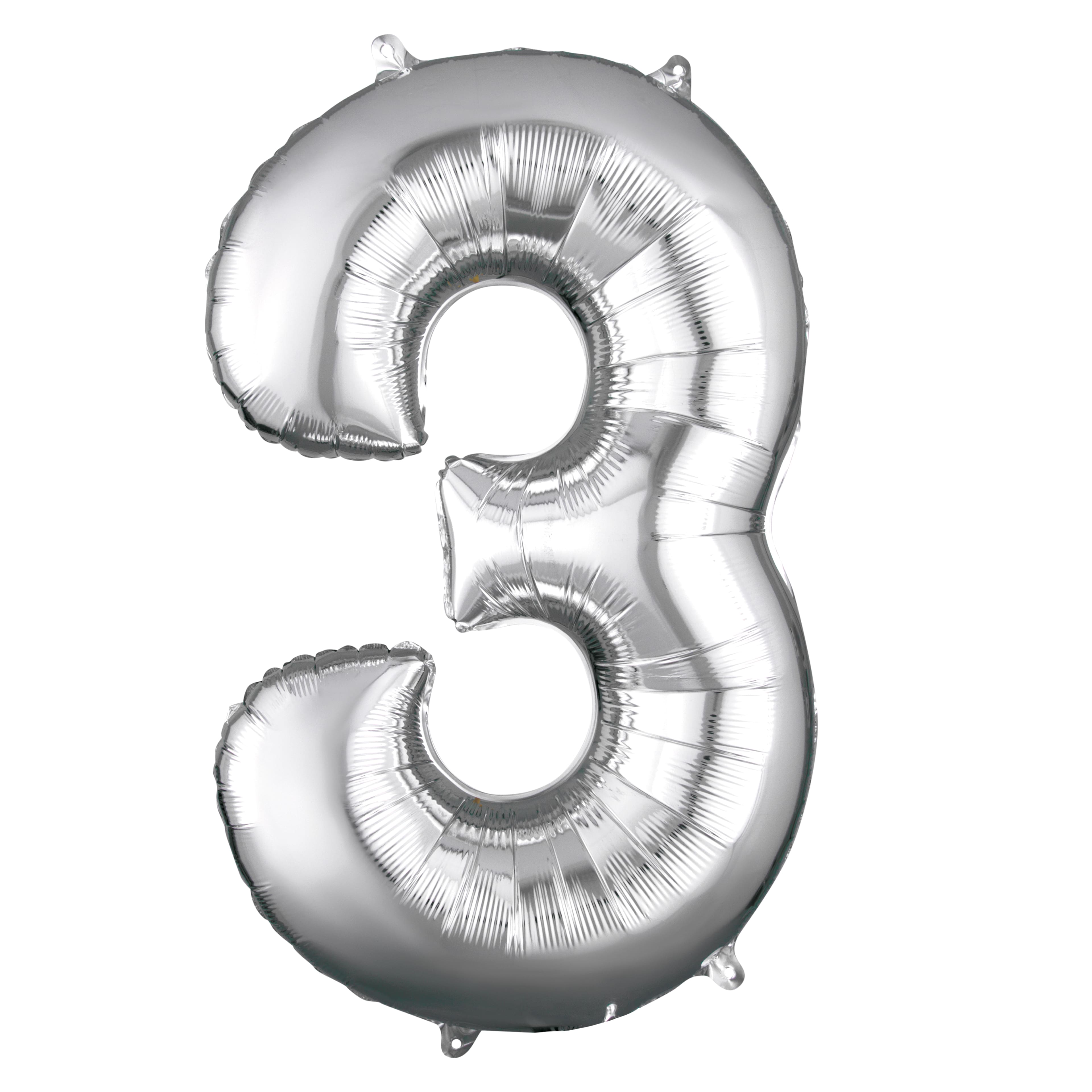 34" Silver Number Mylar Balloon
