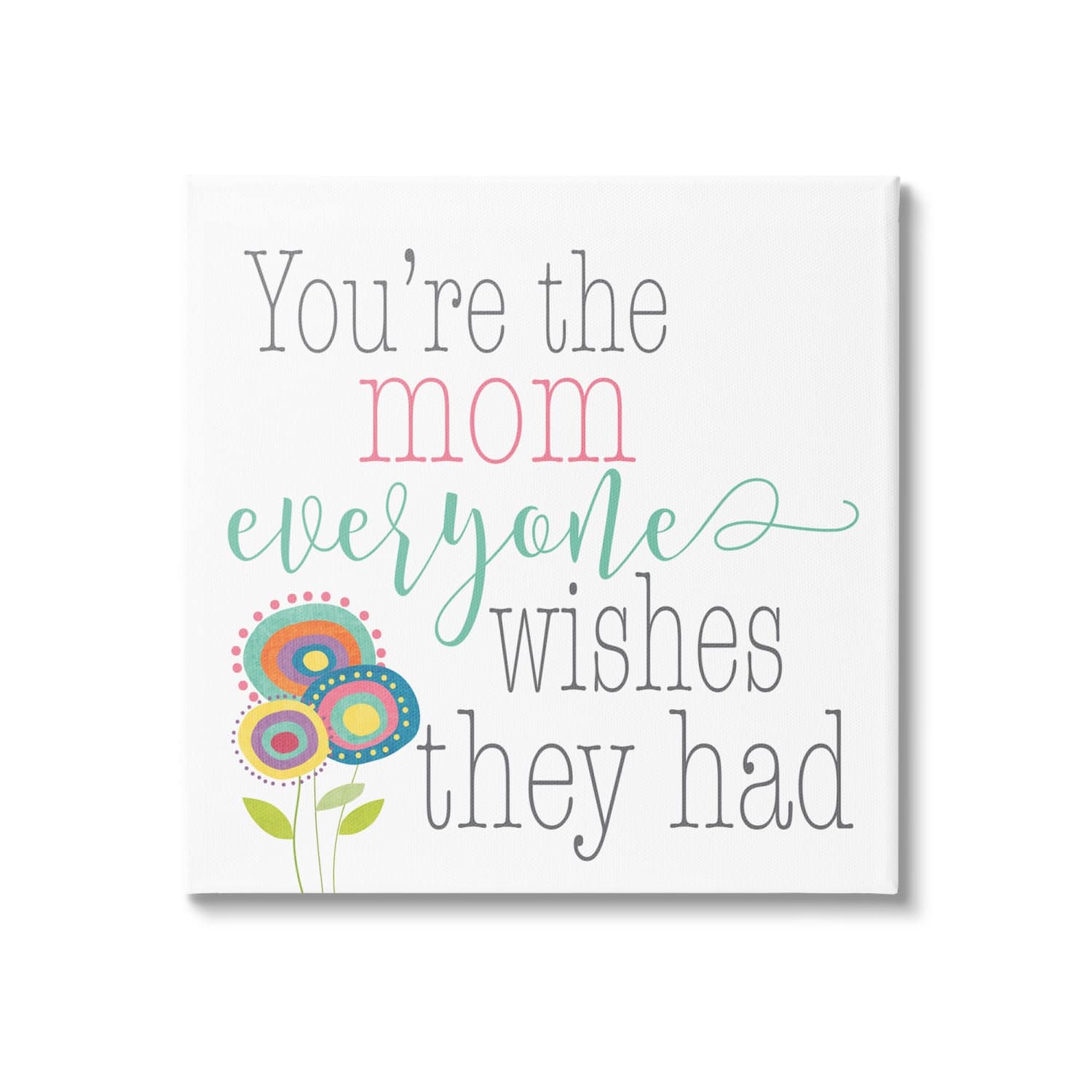 Stupell Industries Mom Everyone Wishes For Floral Canvas Wall Art