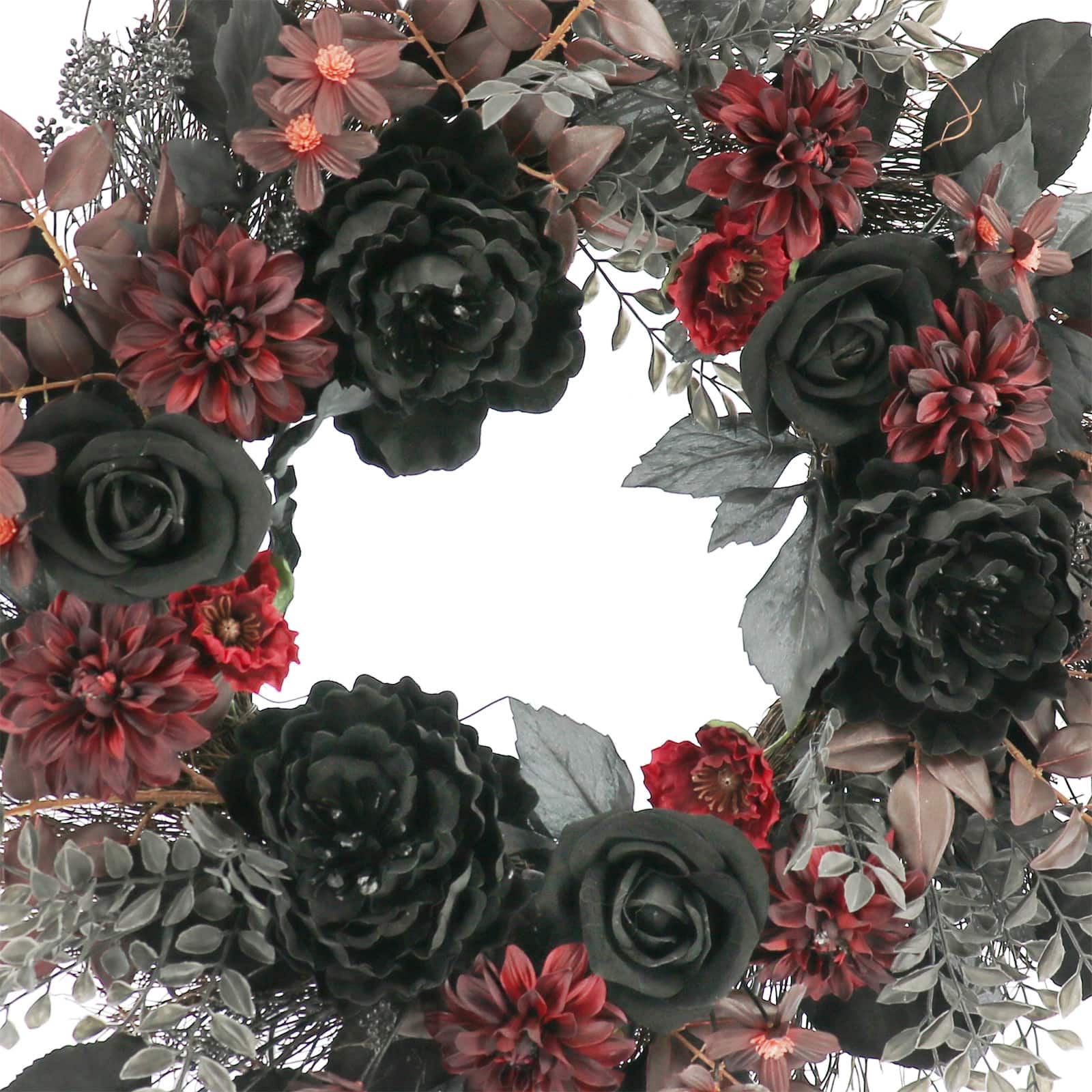 22&#x22; Black &#x26; Red Mixed Rose Wreath by Ashland&#xAE;