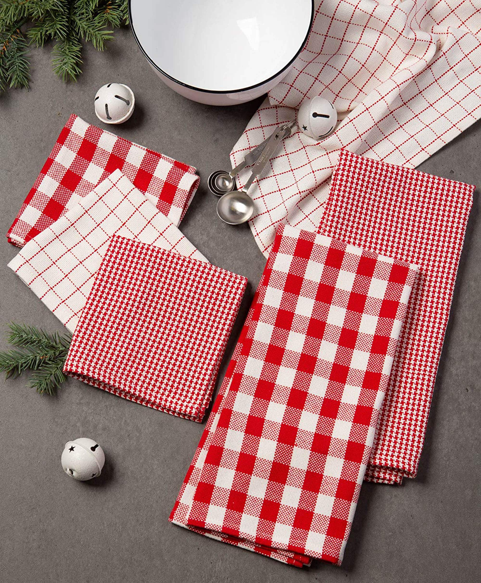 DII&#xAE; Holiday Checks Heavyweight Dishtowel &#x26; Dishcloth Set