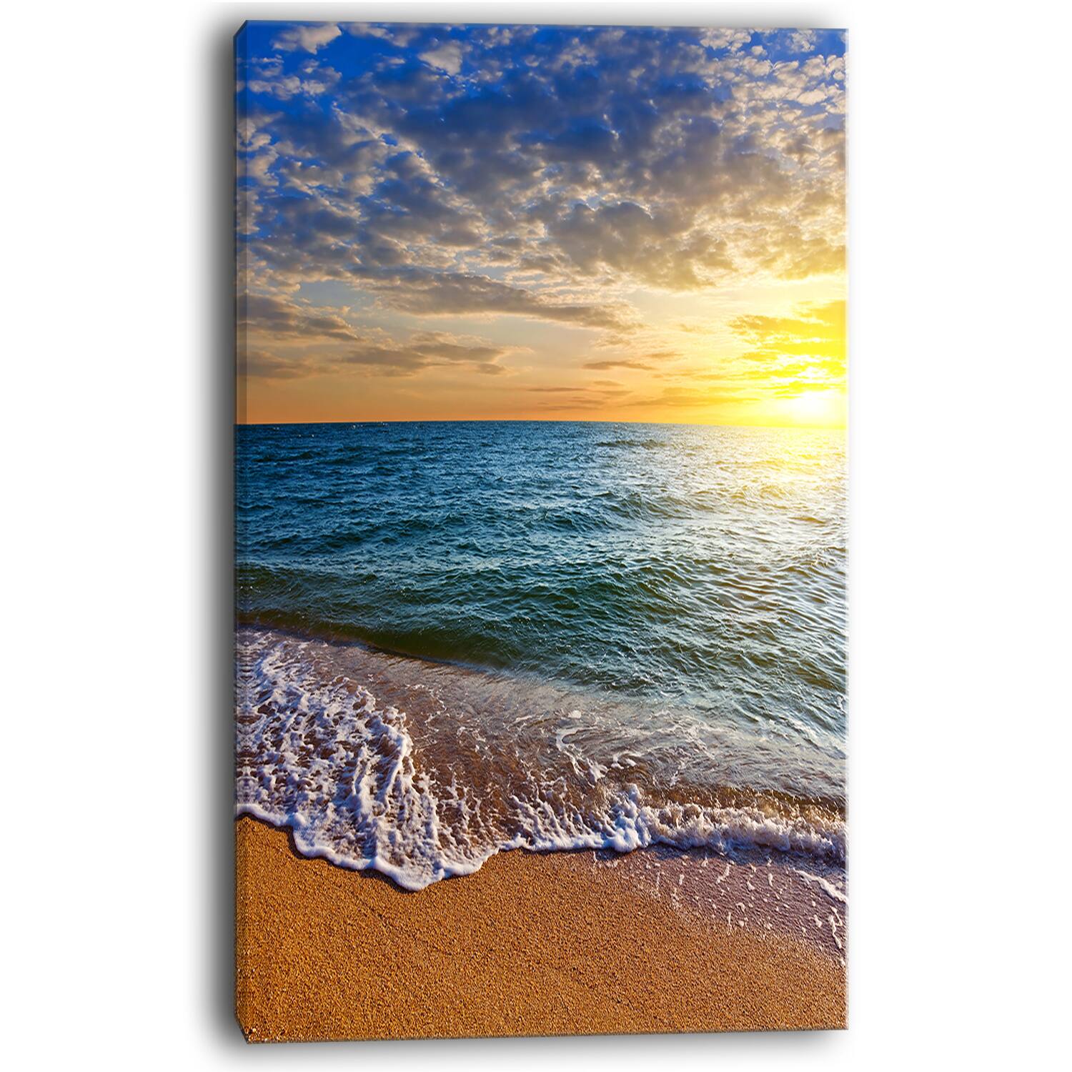 Designart - Layers of Colors on Sunrise Beach - Seascape Canvas Art Print