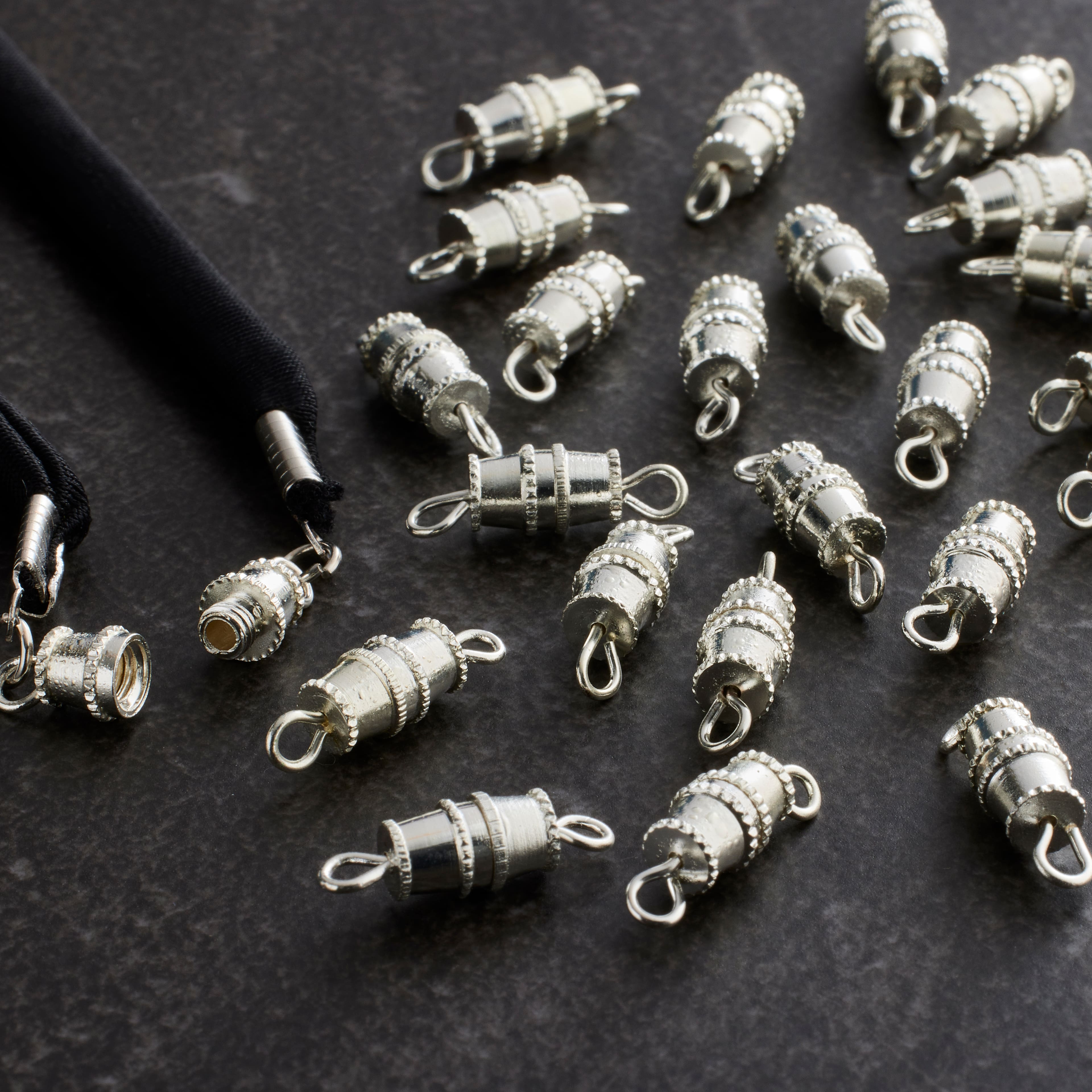 10mm Silver Barrel Screw Clasps, 24ct. by Bead Landing&#x2122;