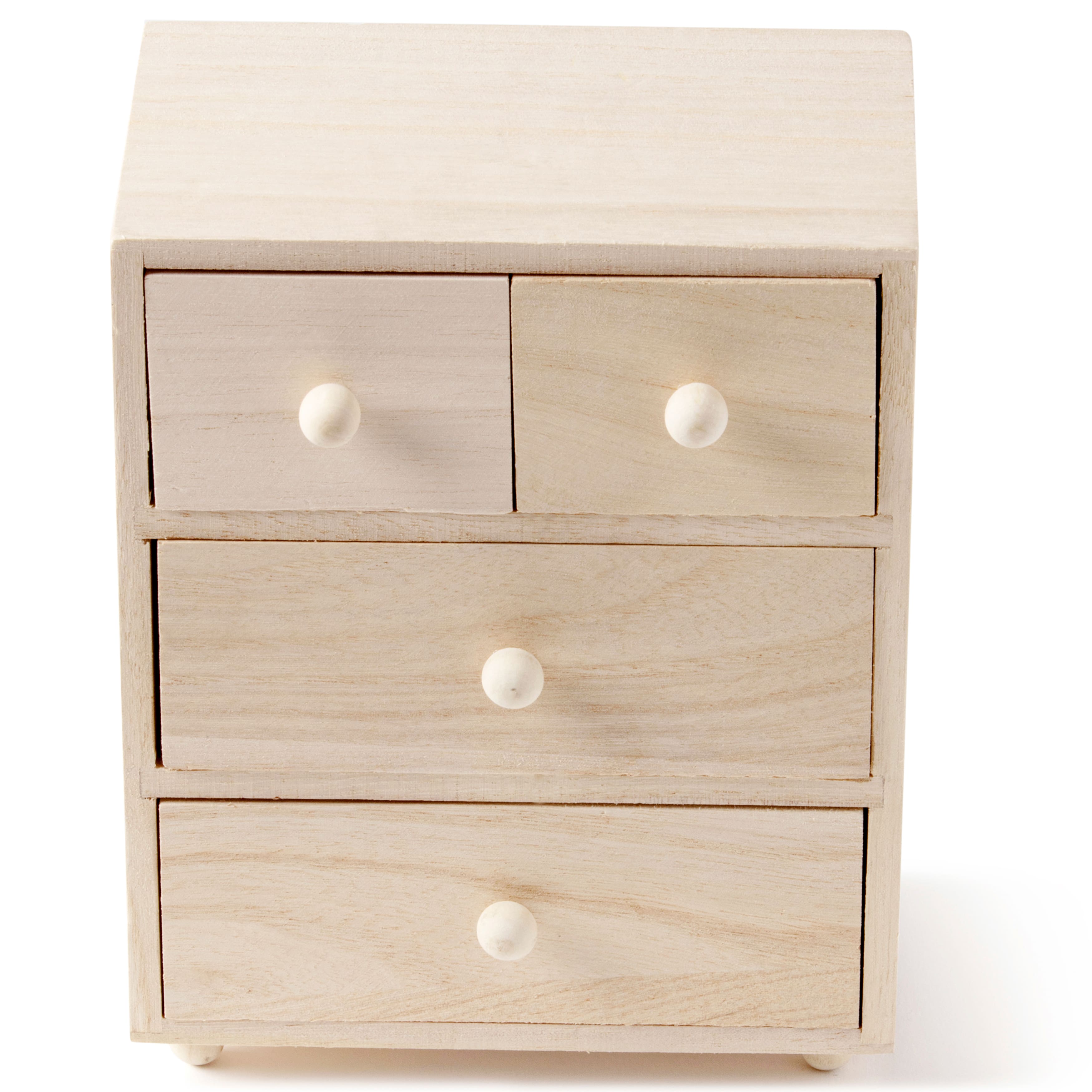 6 Pack: 7.5" Wood 4-Drawer Box by Make Market®