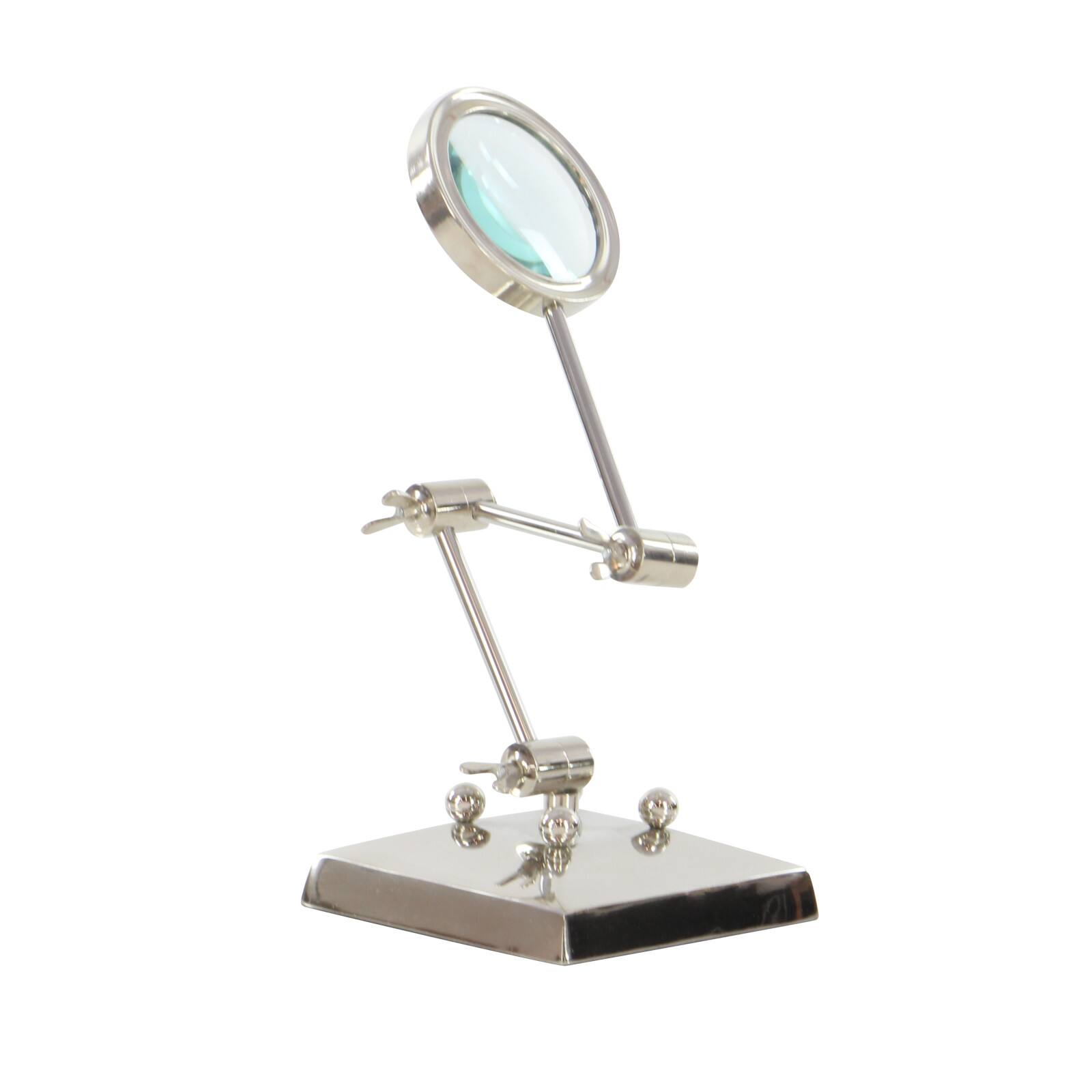 Silver Aluminum Traditional Magnifying Glass, 20&#x22; x 6&#x22; x 6&#x22;