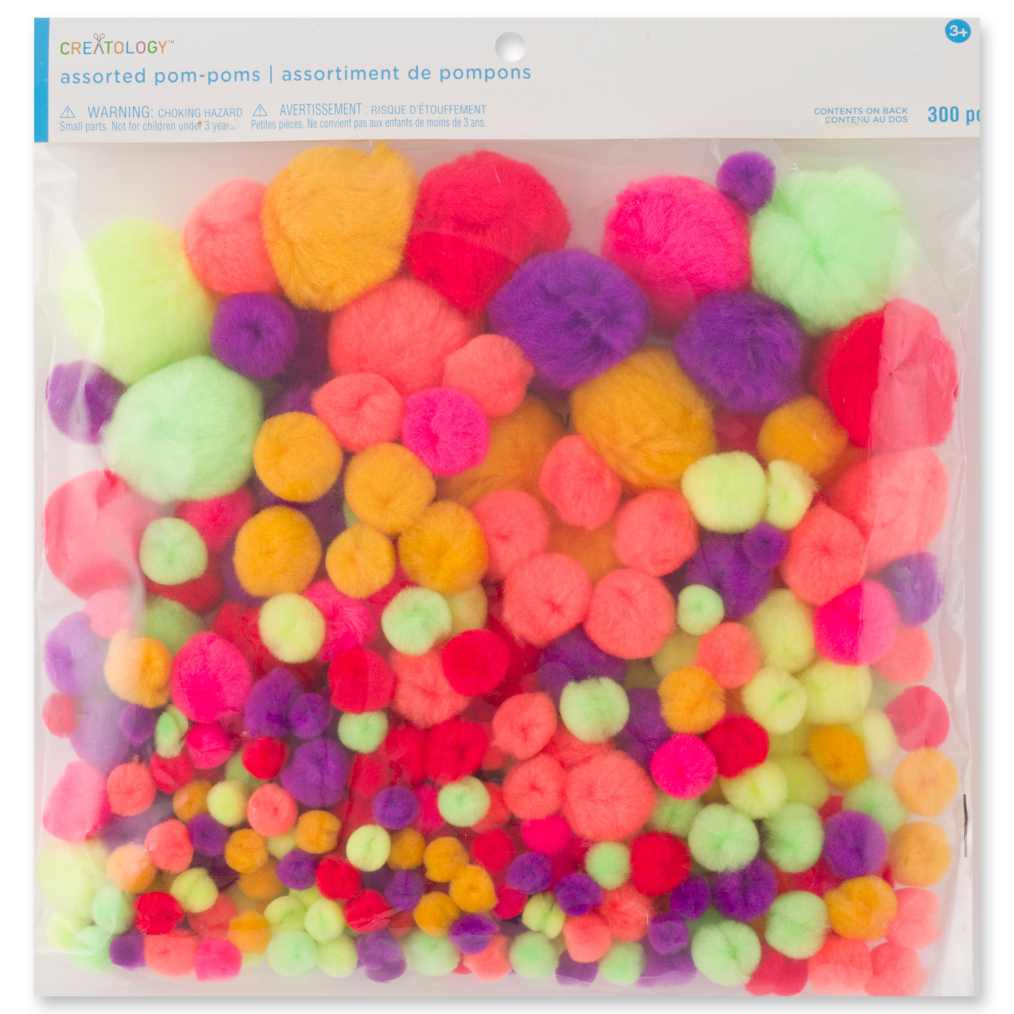 12 Packs: 300 ct. (3,600 total) Hot Colors Mix Pom Poms by Creatology&#x2122;