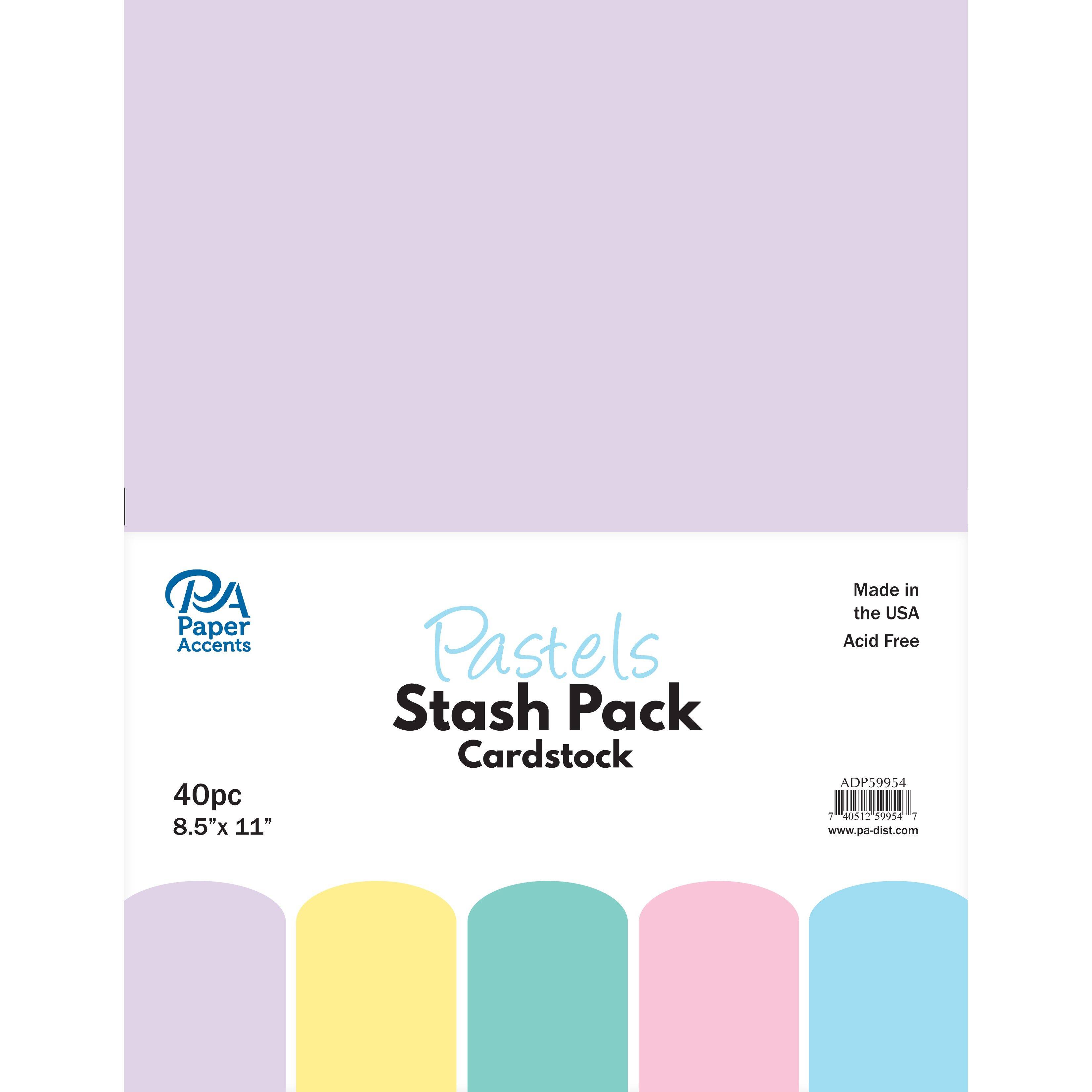 PA Paper™ Accents Pastels Stash Pack 8.5 x 11" Cardstock, 40 sheets Michaels