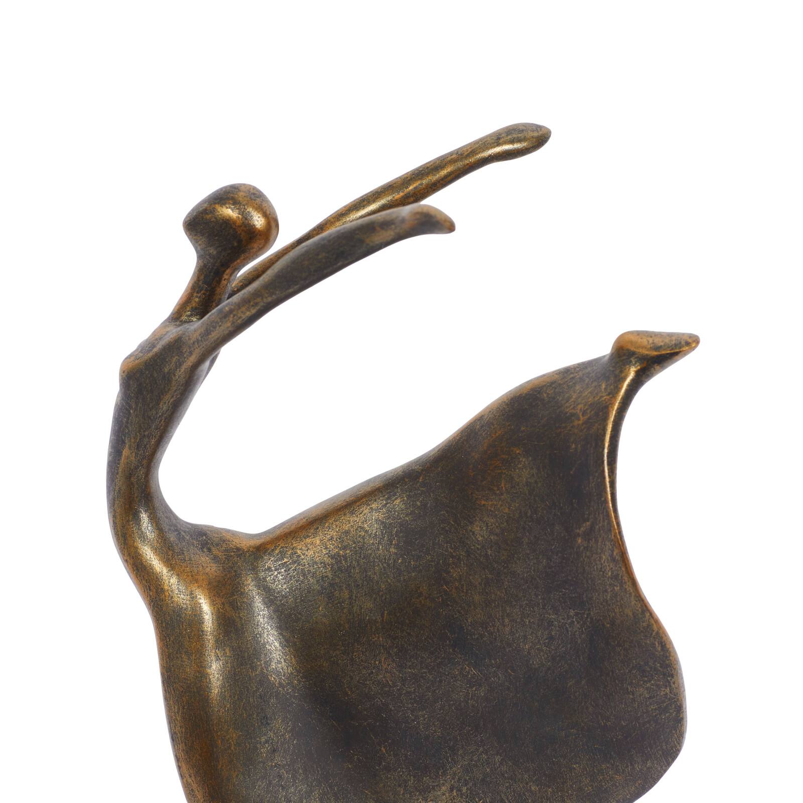 Brass Polystone Traditional Sculpture, Dancer 13&#x22; x 7&#x22; x 5&#x22;
