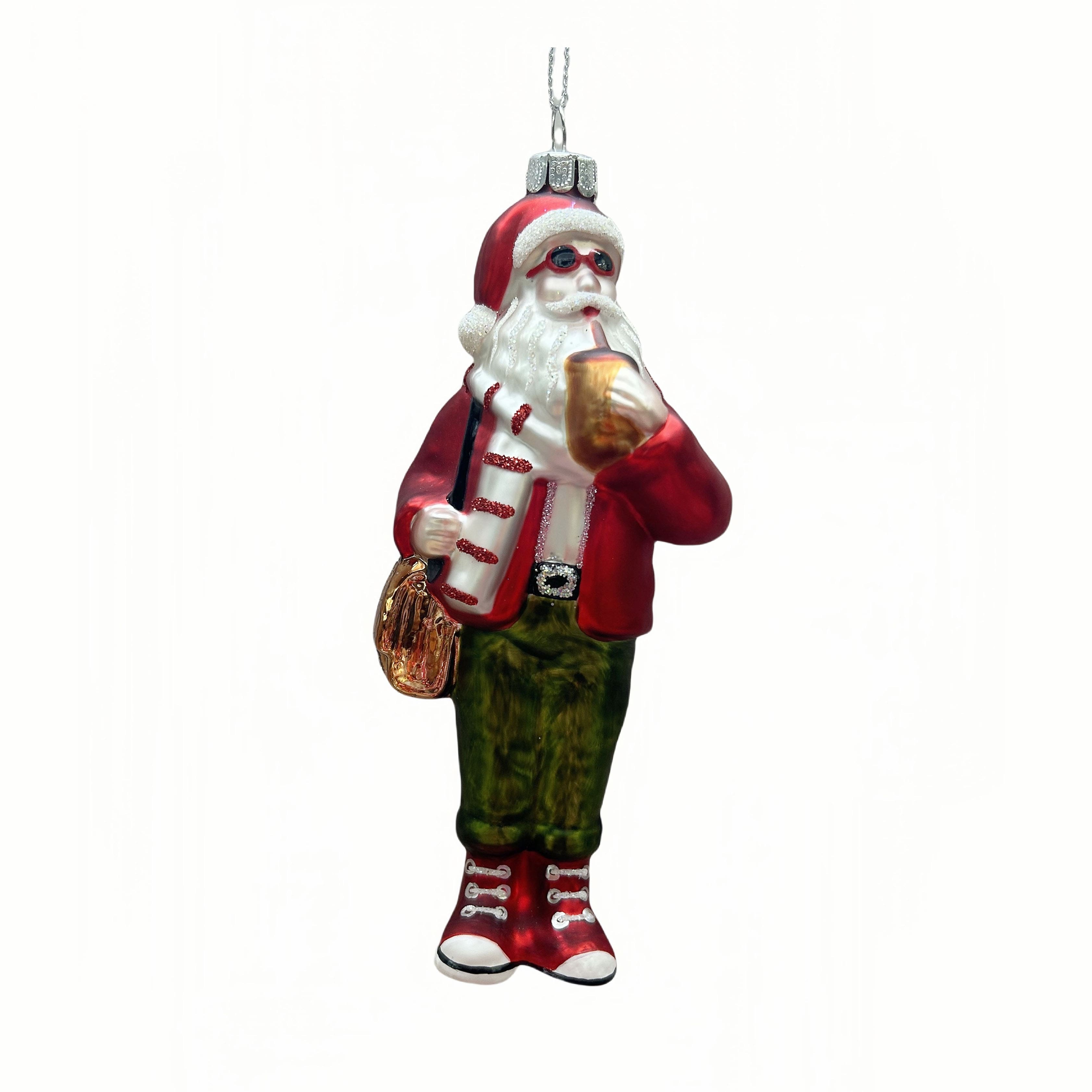 6&#x22; Student Santa Glass Ornament by Ashland&#xAE;