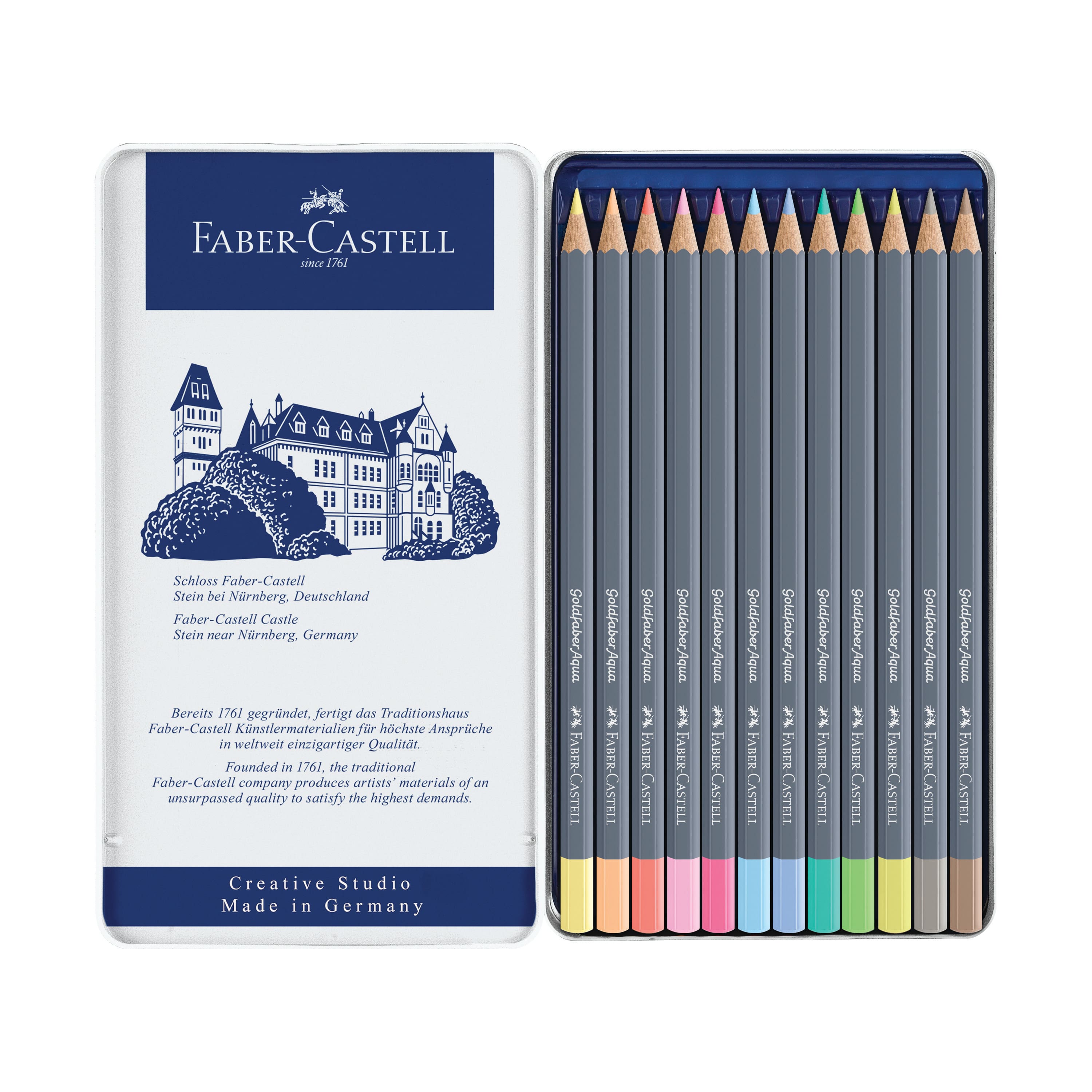 Faber-Castell&#xAE; Goldfaber&#x2122; 12-Color Aqua Pastel Watercolor Pencil Set