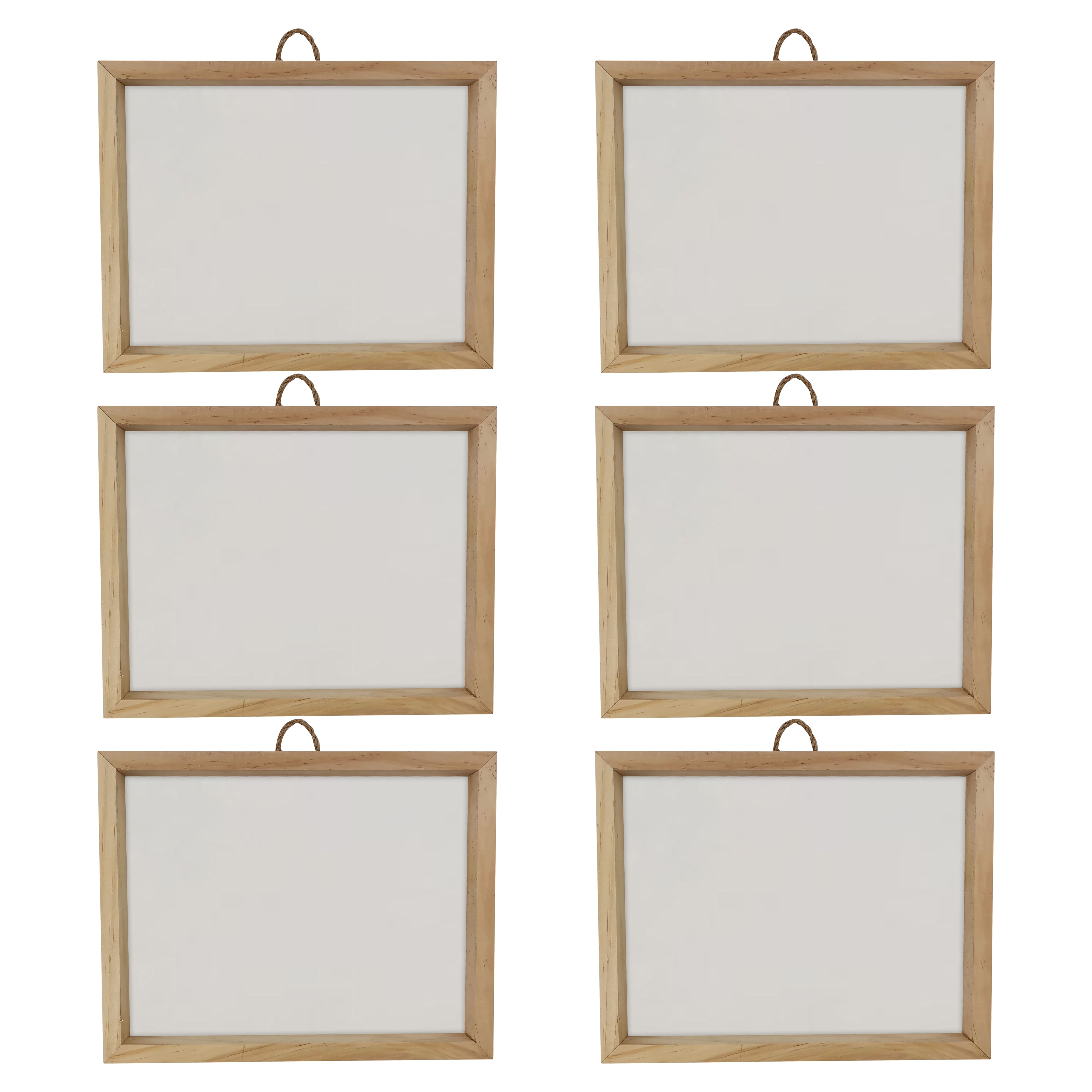 6 Pack: 8" x 10" White Plaque with Unfinished Frame by Make Market®
