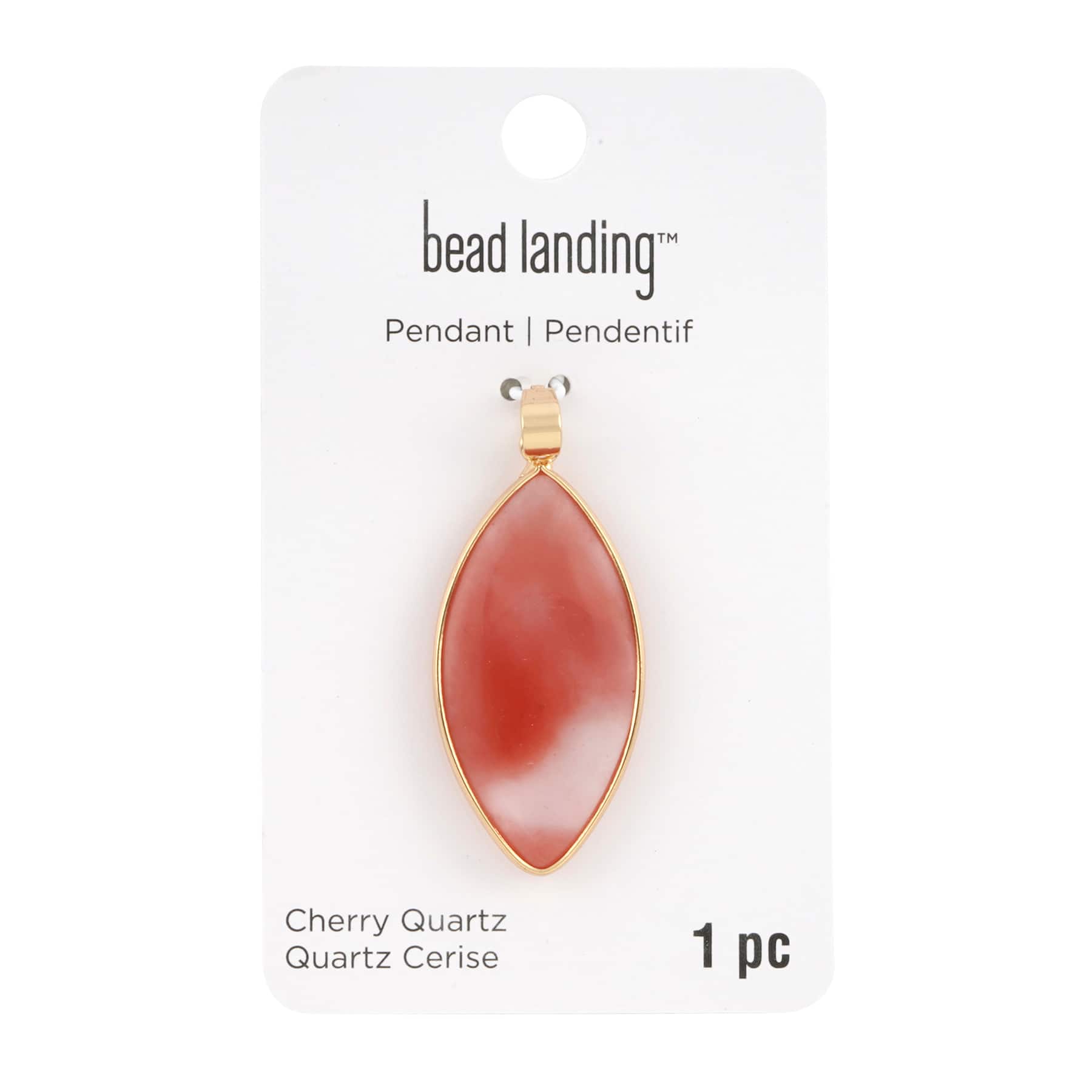 12 Pack: Cherry Quartz Marquise Pendant by Bead Landing™