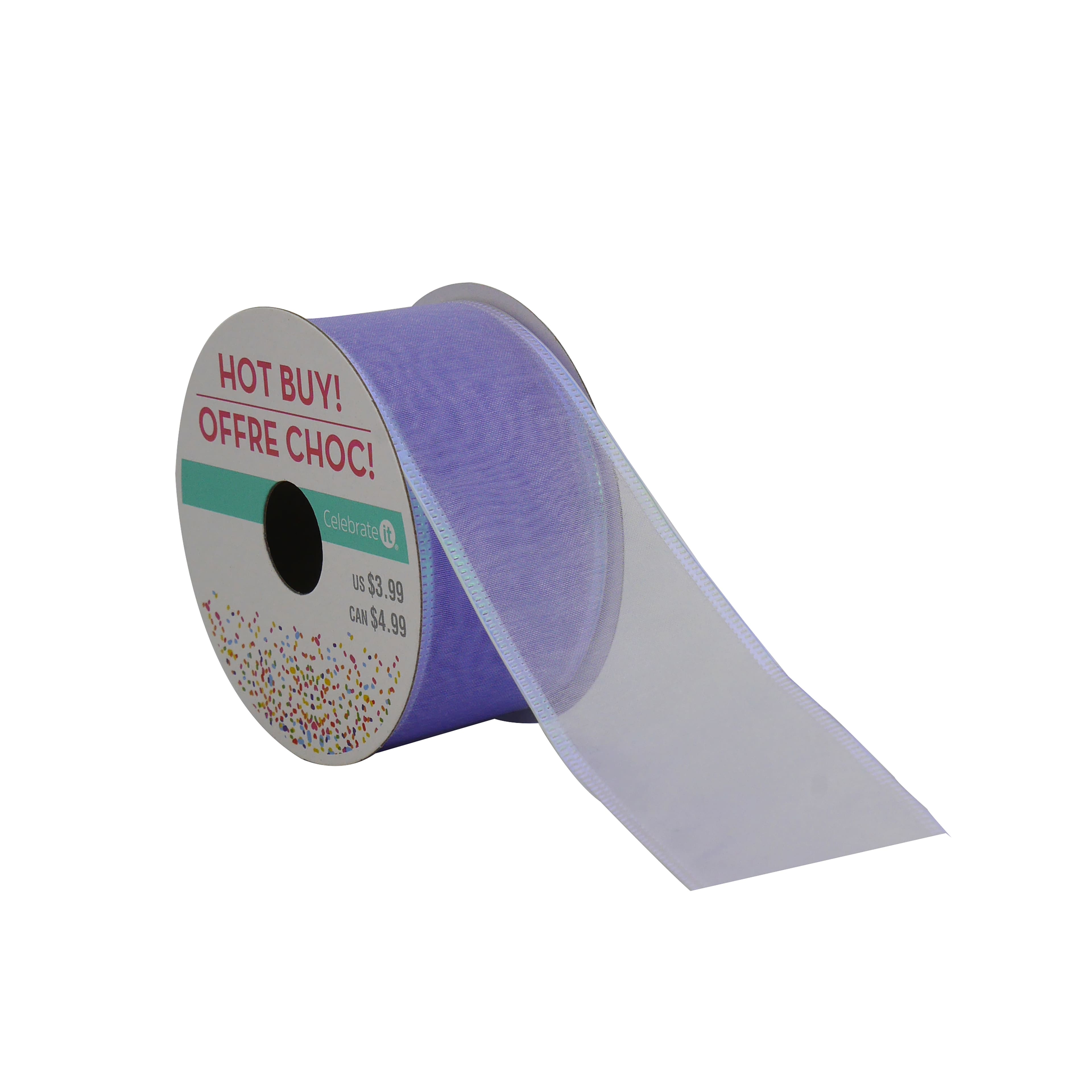 1.5&#x22; x 3yd. Sheer Wired Ribbon by Celebrate It&#xAE; Hot Buy!