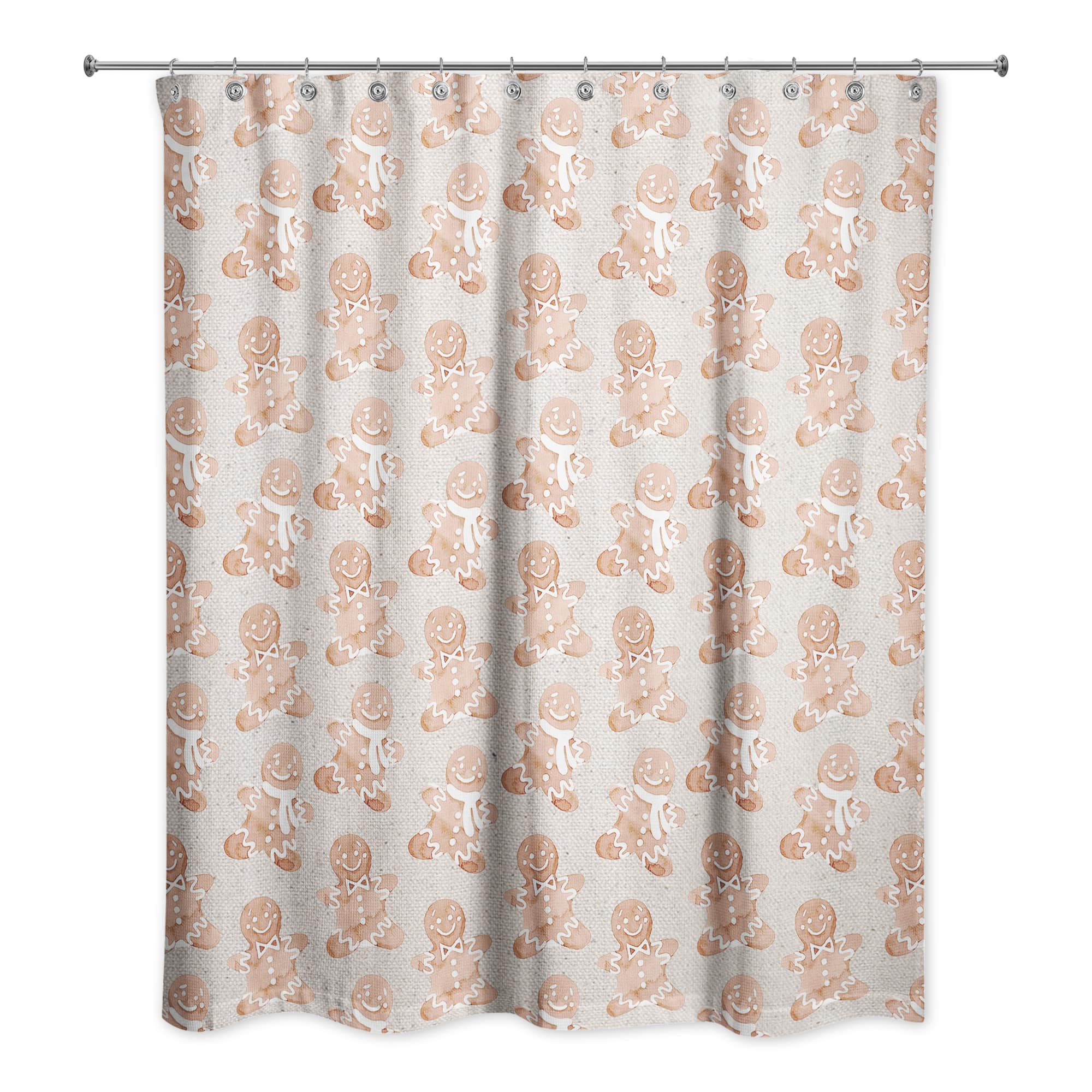 Gingerbread Man Pattern 71&#x22; x 74&#x22; Shower Curtain