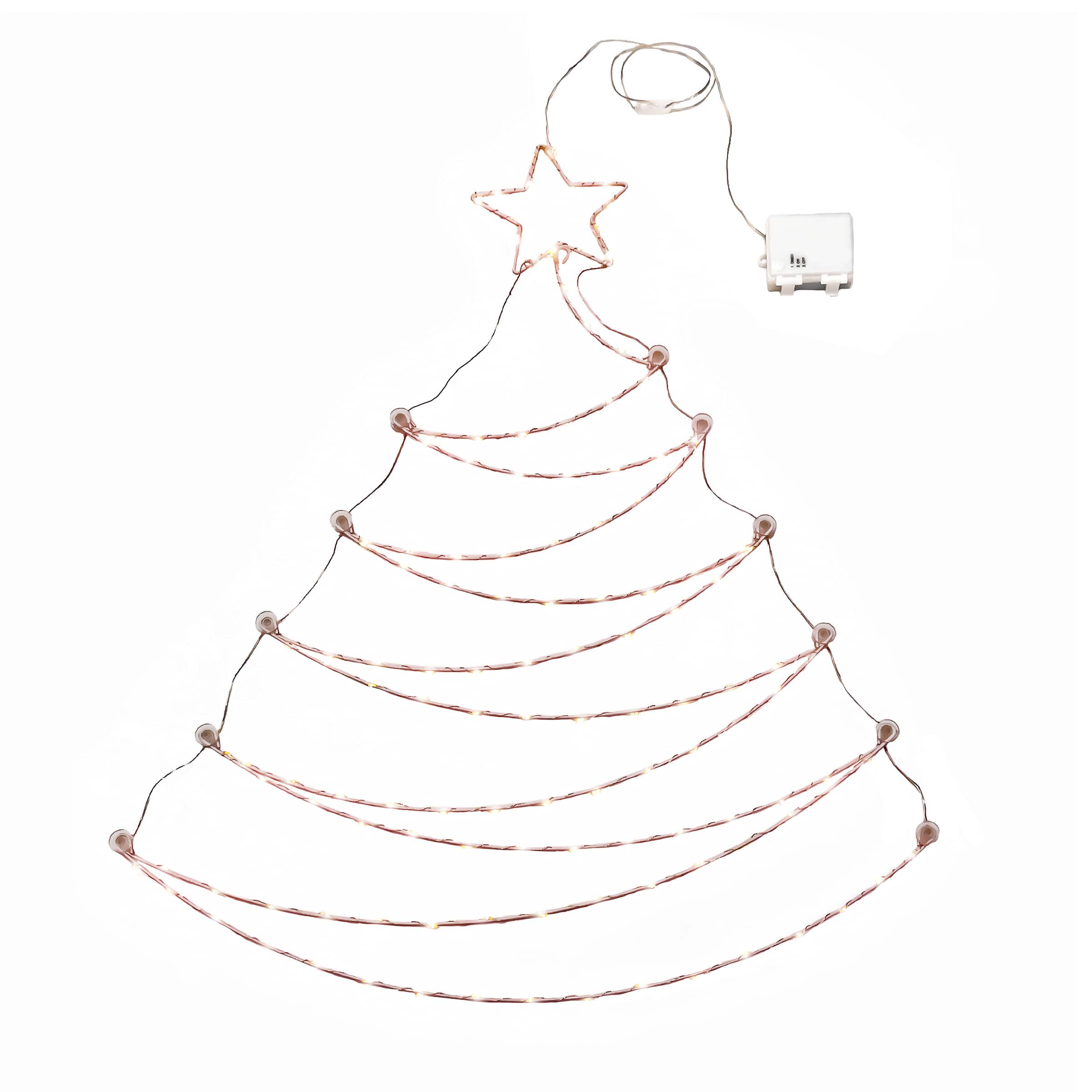 37" Pre-Lit LED Hanging Metal Wire Tree Decoration