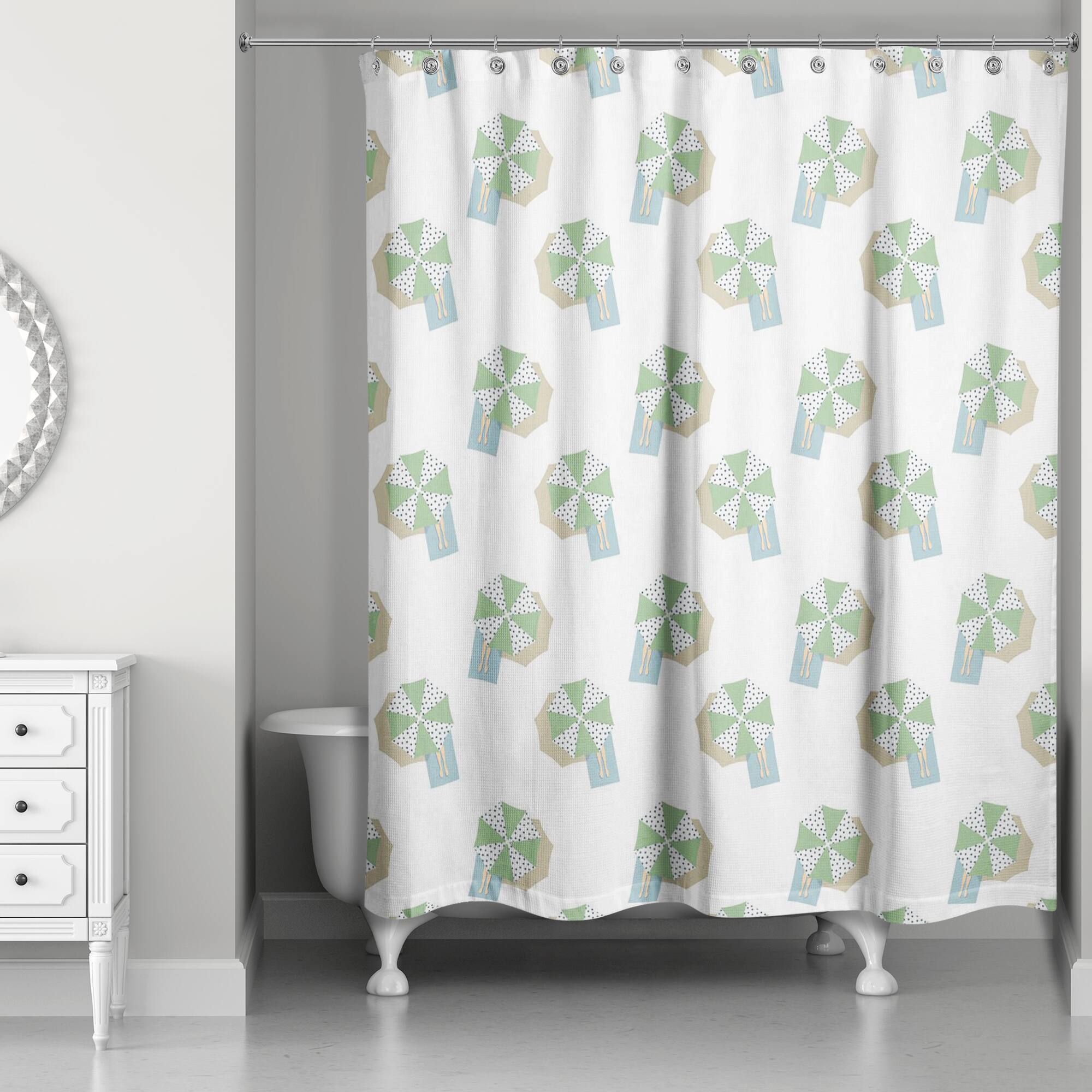 Umbrella Pattern Shower Curtain