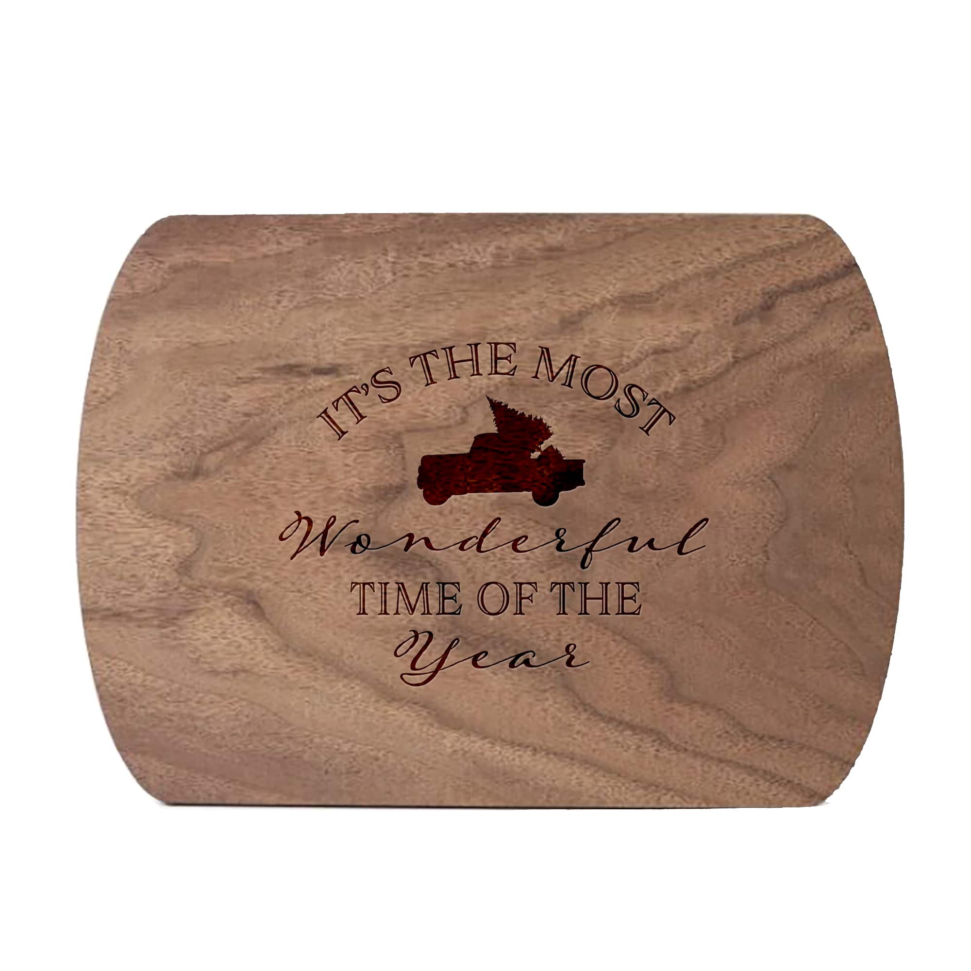 It's the Most Wonderful Time of the Year 8" x 11" Walnut Oval Cutting Board