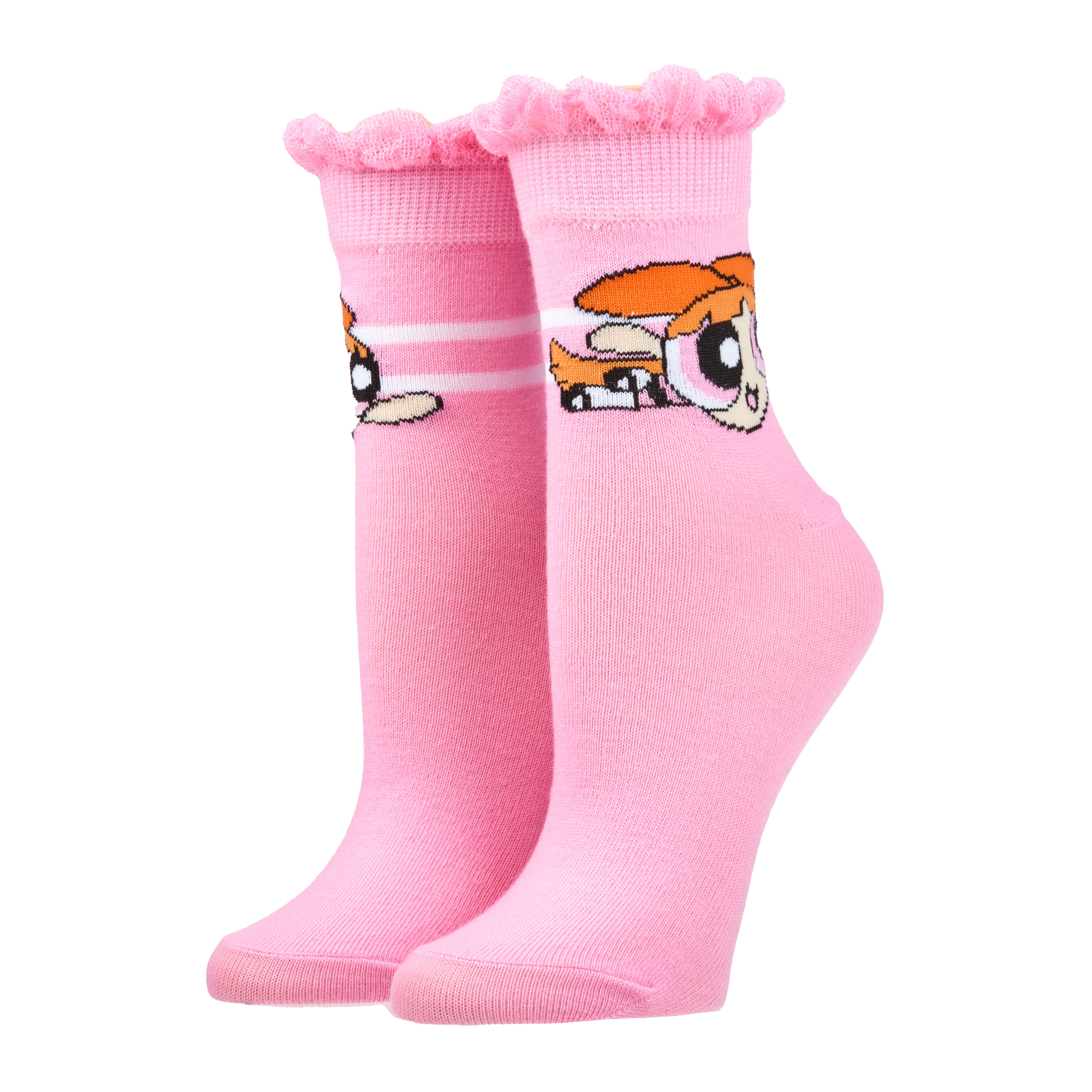 The Powerpuff Girls 3 Pair Adult Ruffled Quarter Crew Sock Set
