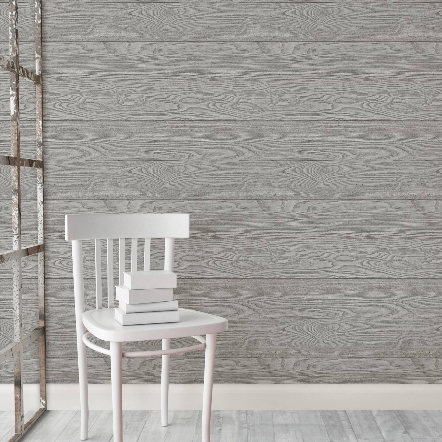 NuWallpaper Gray Salvaged Wood Peel & Stick Wallpaper