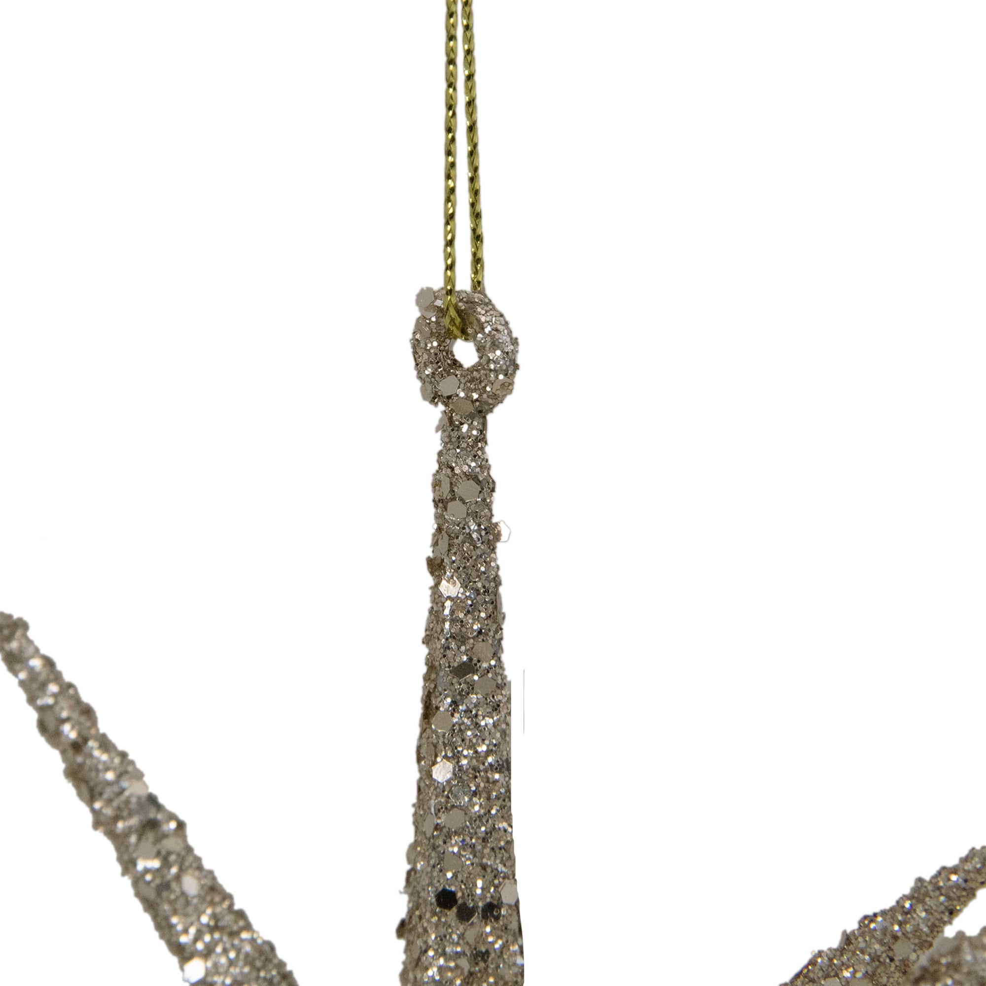 Sparkling Silver Glitter Starburst Ornament