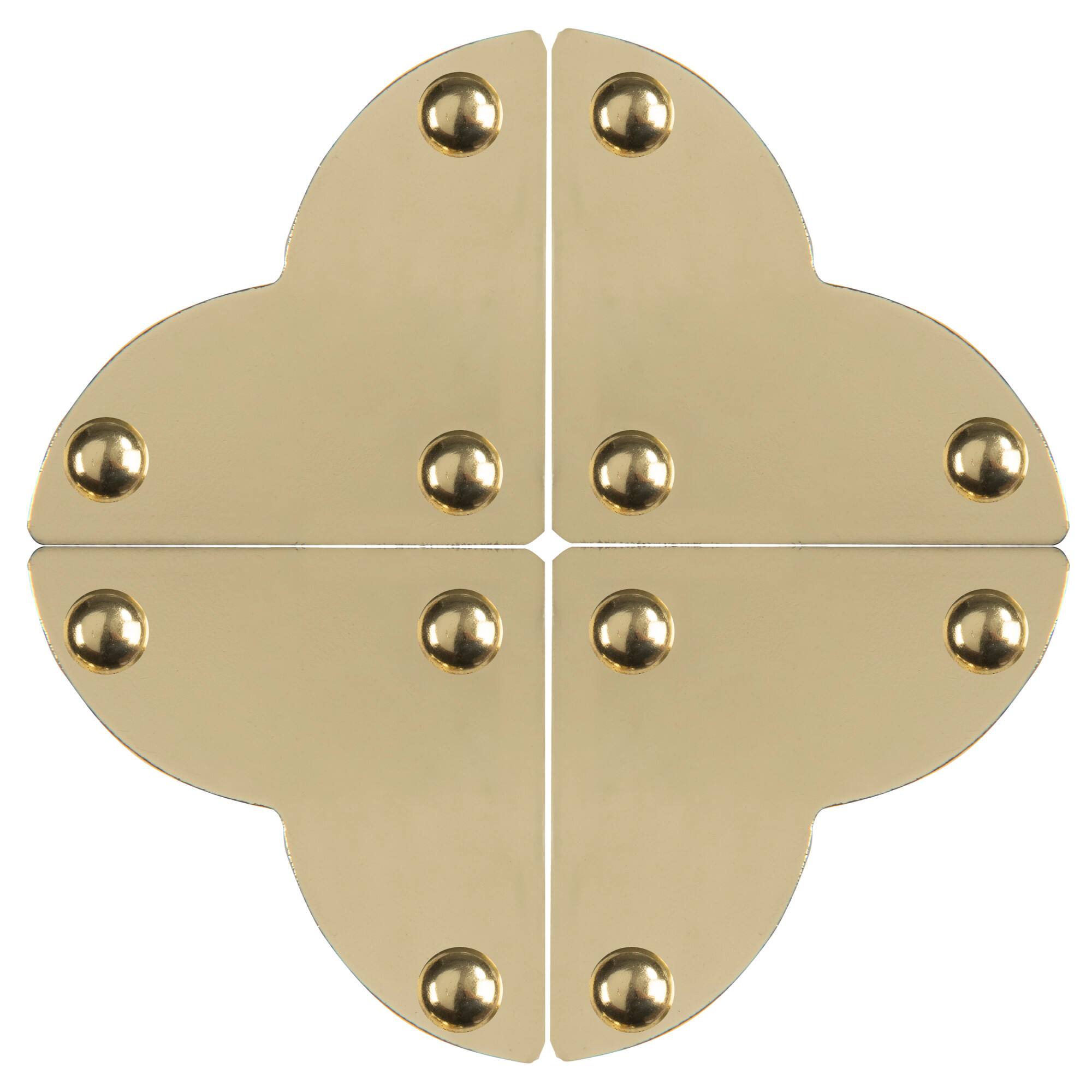 Dritz® Home Small Brass Smooth Quatrefoil Corners, 3 Pack