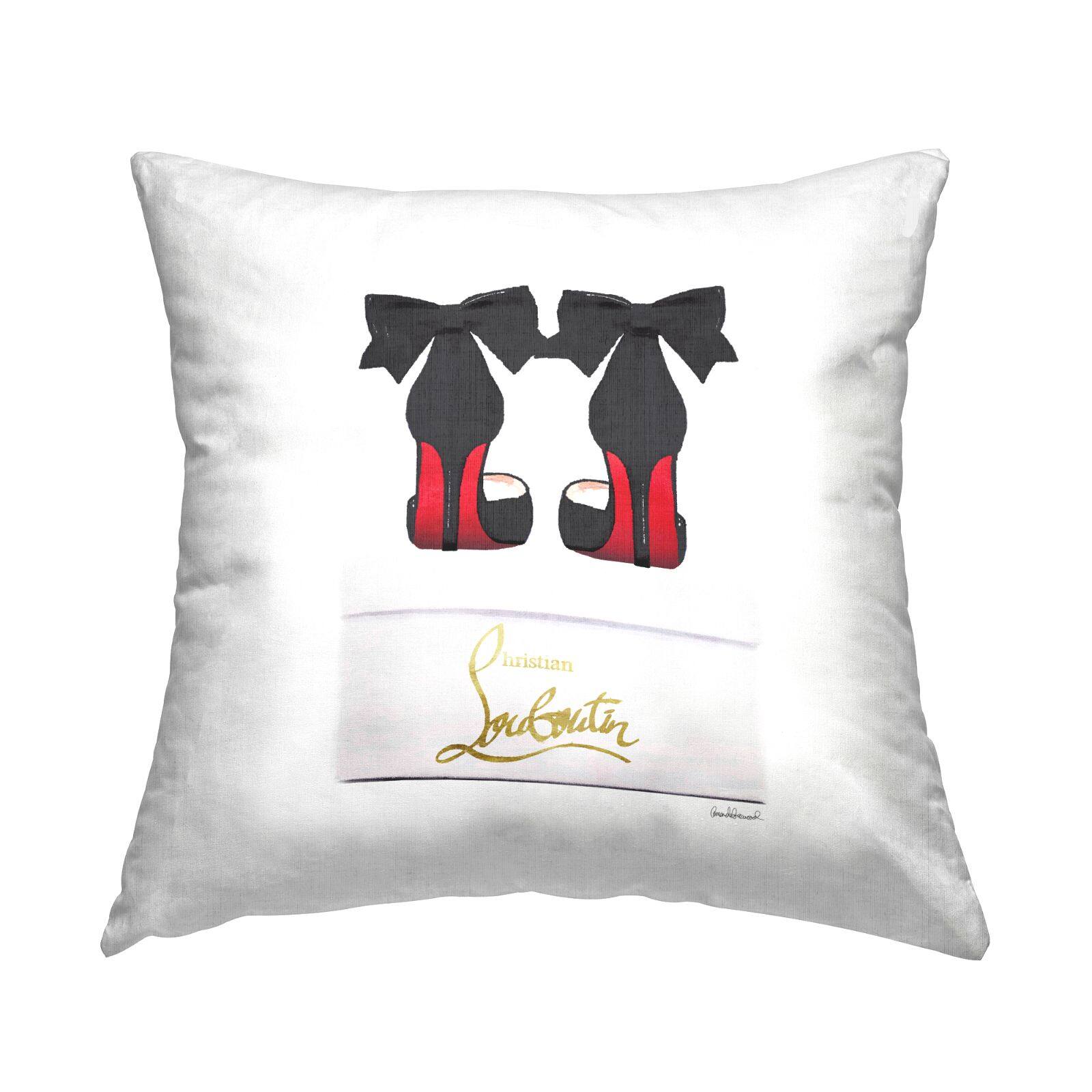 Stupell Industries Designer Bow Heels Shoes Fashionable Glam Detail Throw Pillow, 18" x 18"