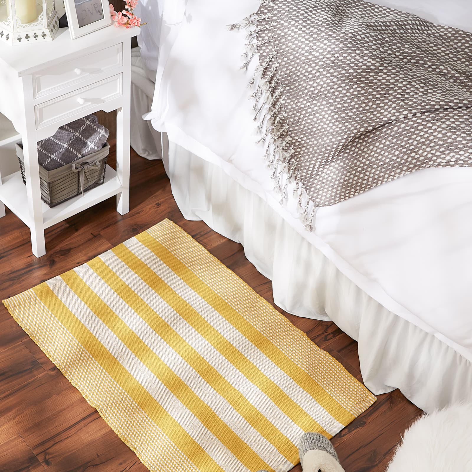 DII® Cabana Stripe Handwoven Recycled Yarn Rug