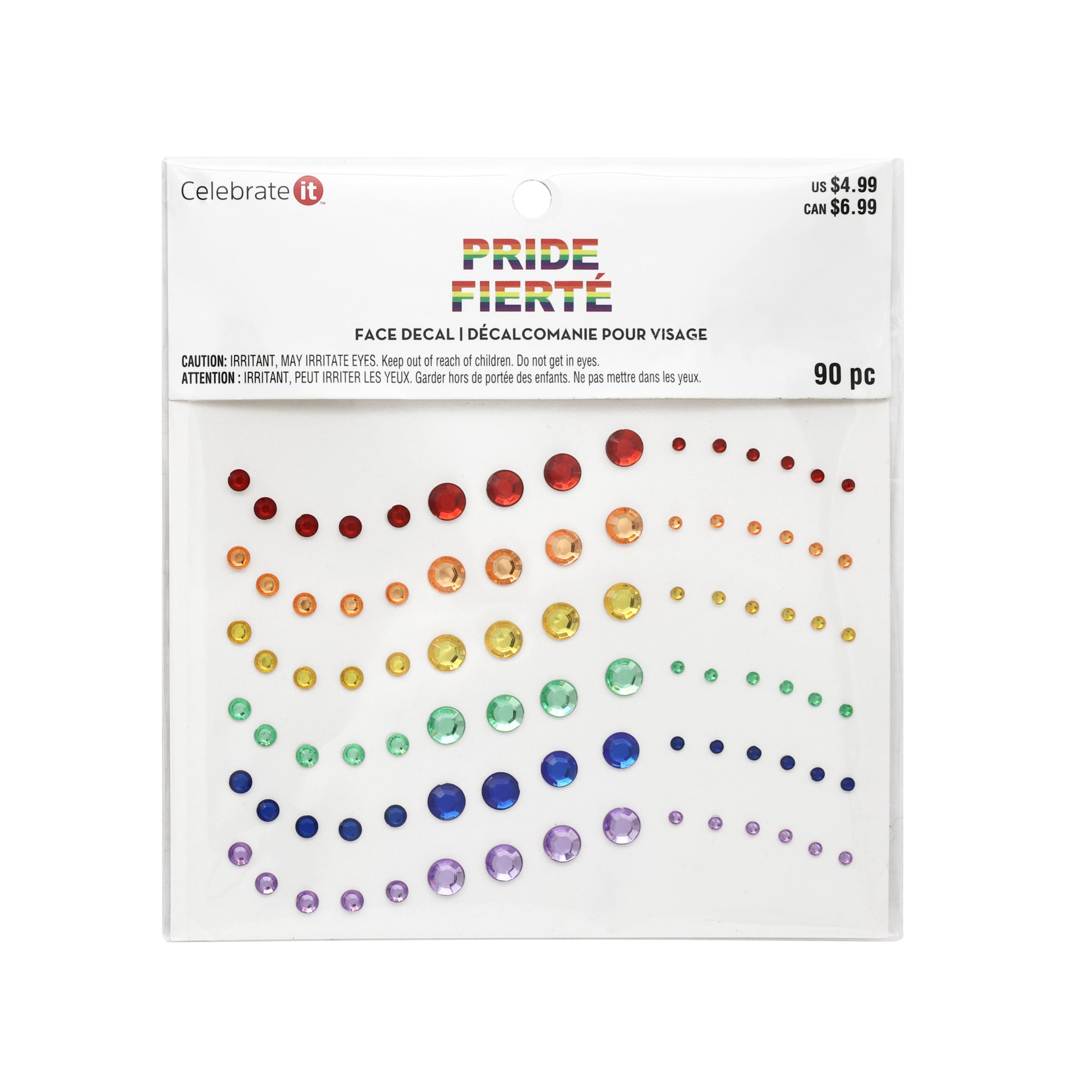 Pride Round Gems Face Decal by Celebrate It&#x2122;