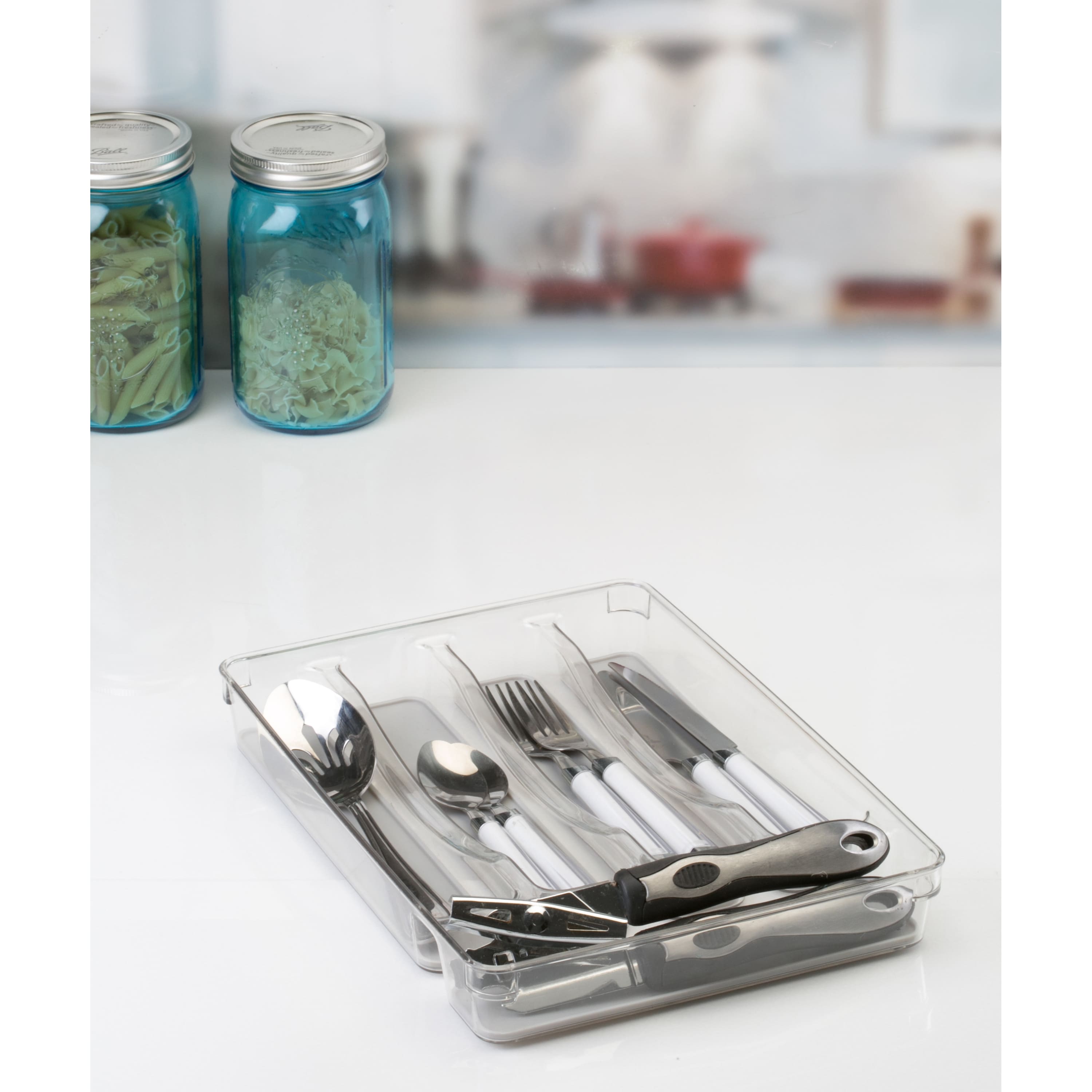 Kitchen Details Clear 5-Compartment Cutlery Tray