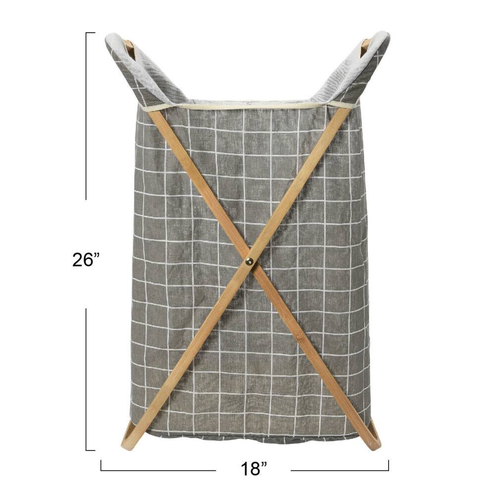 Household Essentials Krussh Bamboo X Frame Hamper (Gray)