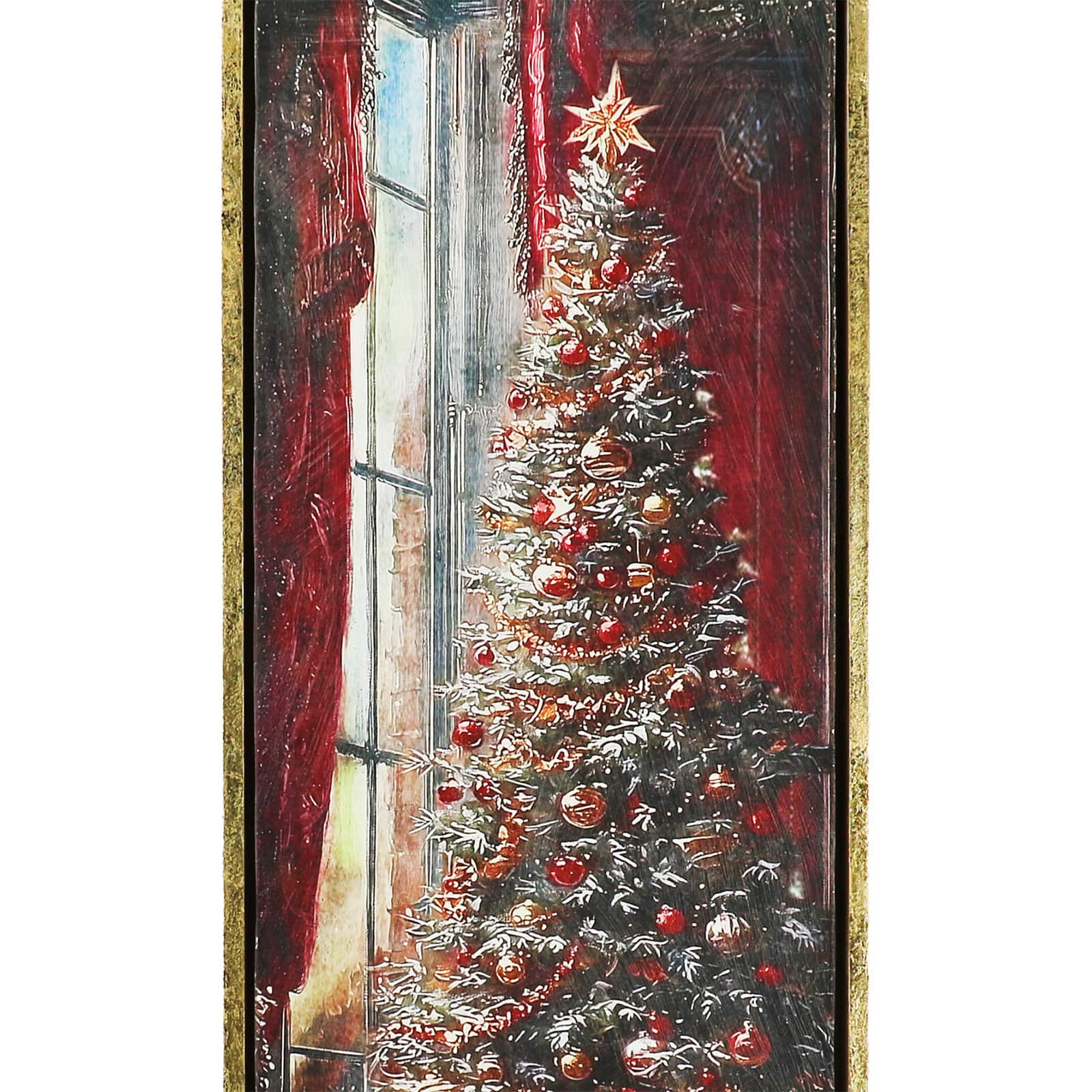 10.5&#x22; x 33&#x22; Cranberry Christmas Tree Wall D&#xE9;cor by Ashland&#xAE;