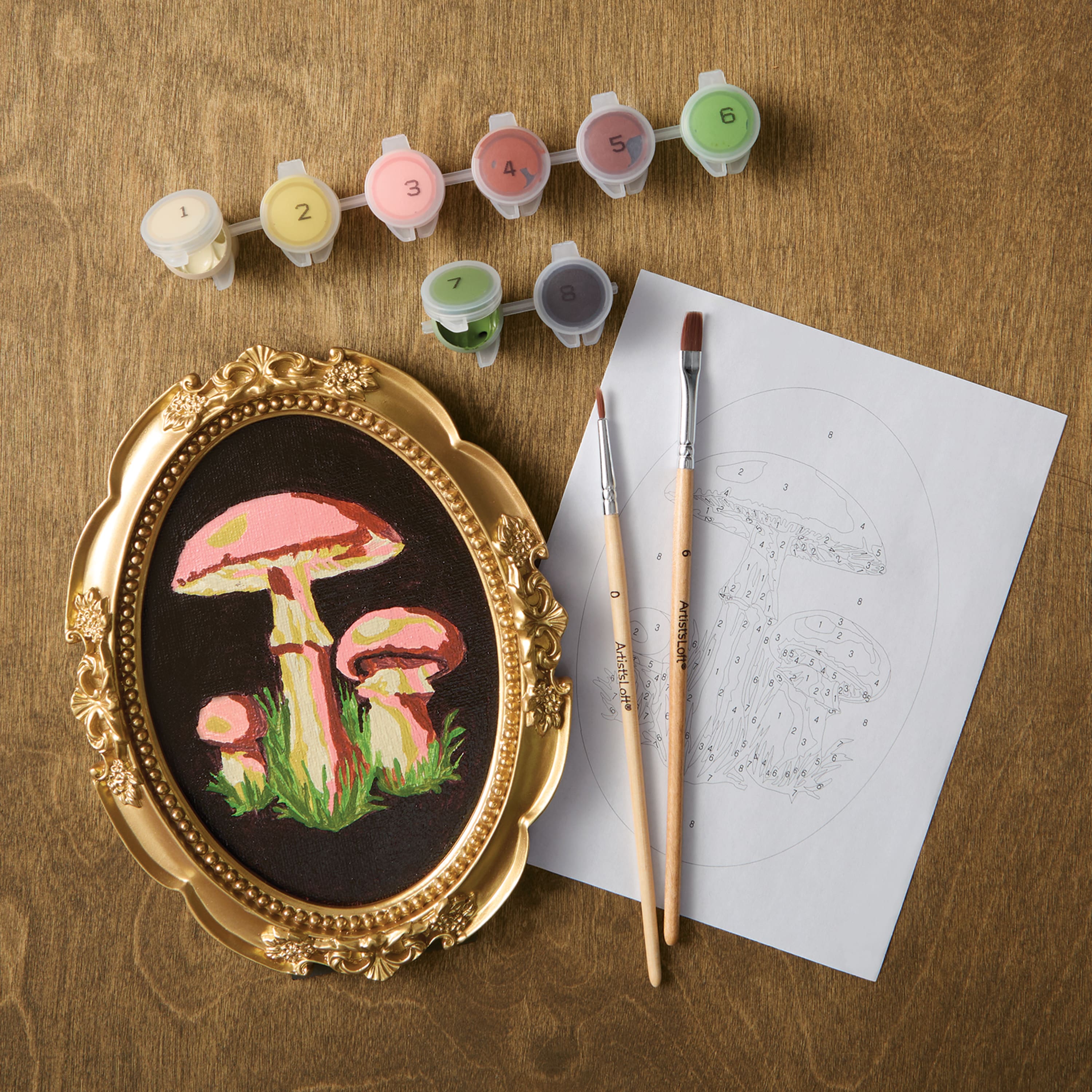 Mushrooms Paint-by-Number Framed Mini Kit by Artist&#x27;s Loft&#xAE;