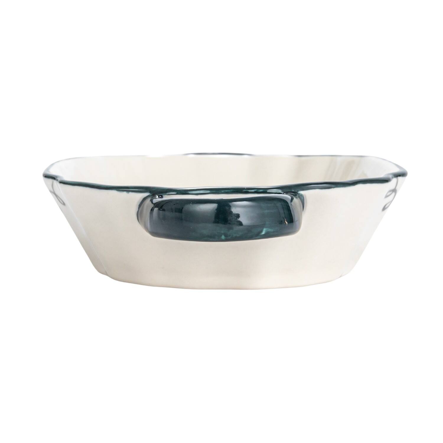 Hello Honey® 9.5" White Stoneware Plates with Handles Set