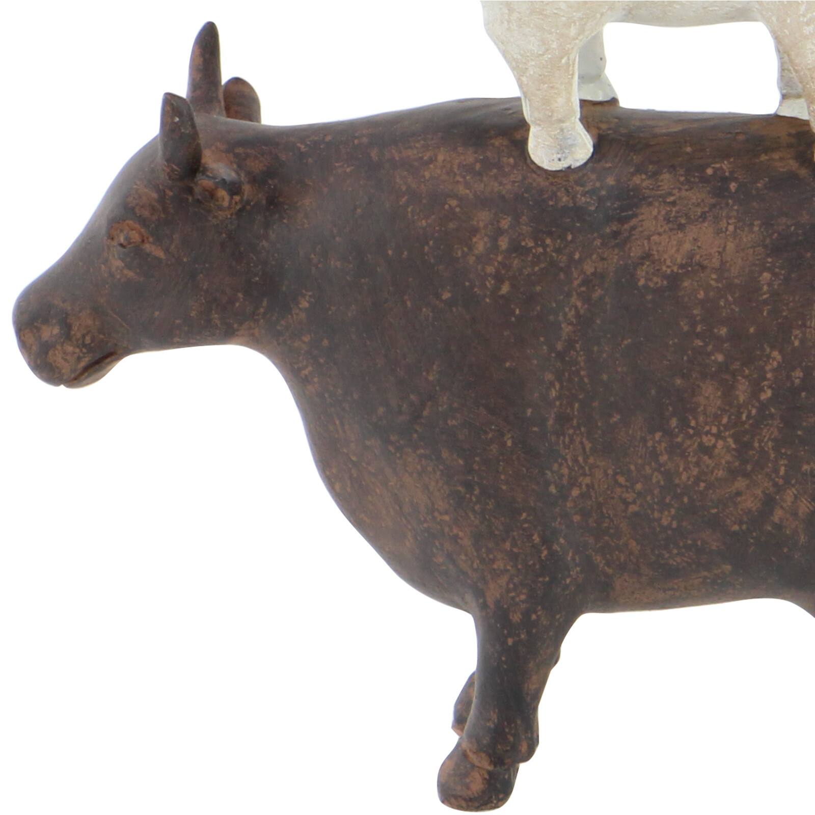 14&#x22; Brown Farmhouse Animal Sculpture