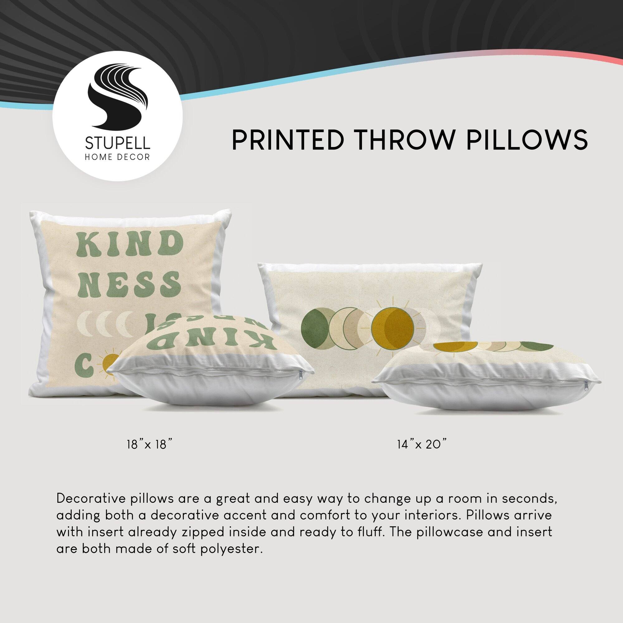 Stupell Industries Happy Harvest on Brown Decorative Printed Throw Pillow
