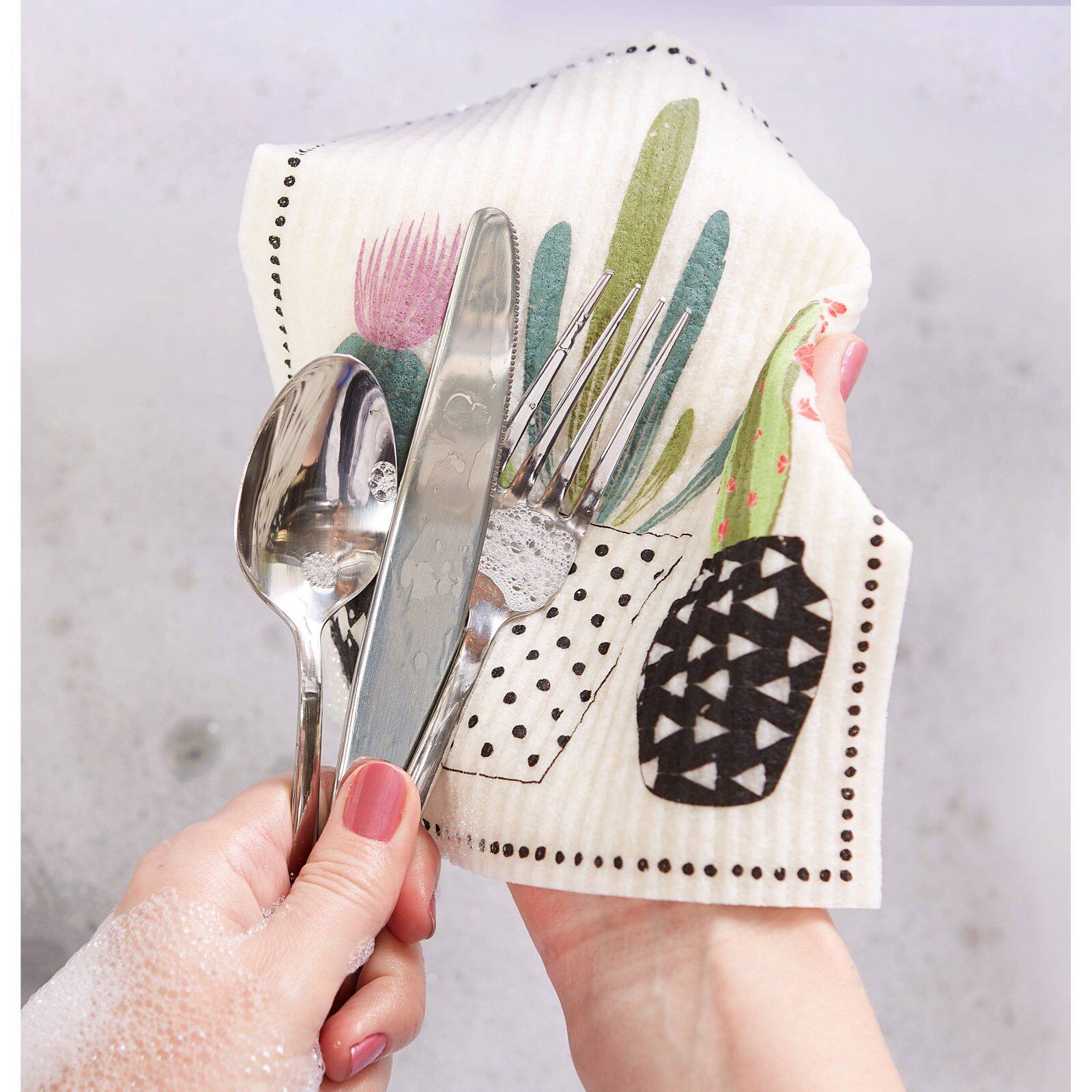 DII® Succulents Swedish Dishcloth, 3ct.