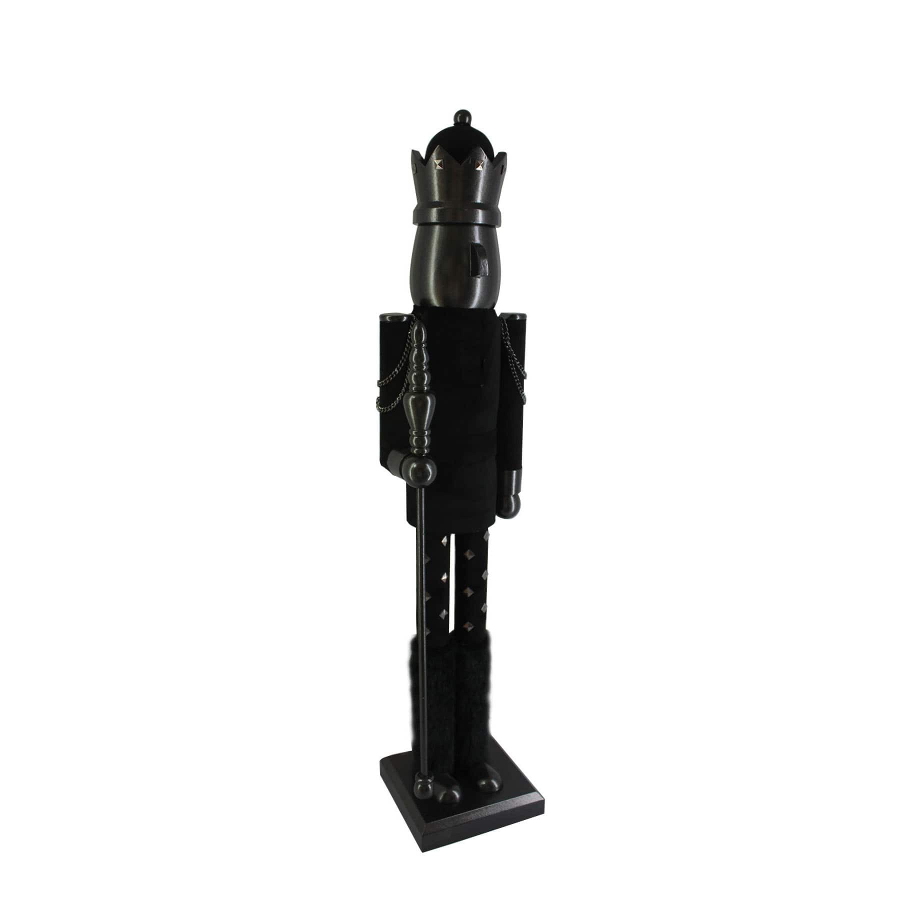 32&#x22; Black Wood Nutcracker with Staff by Ashland&#xAE;