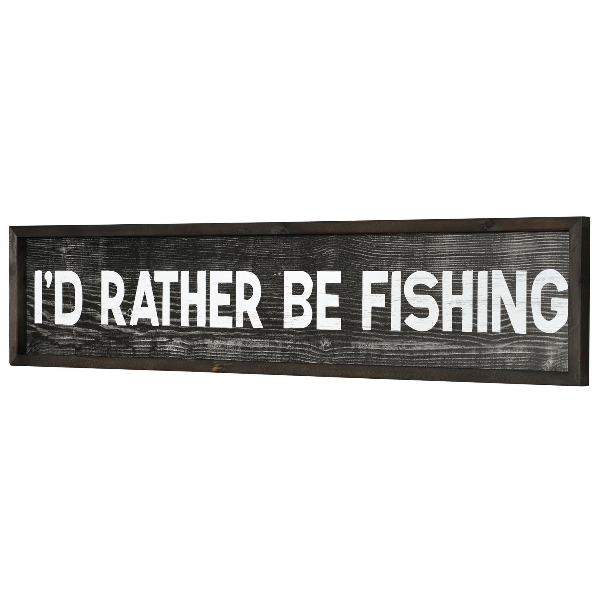 36" I'd Rather Be Fishing Wood Novelty Wall Sign
