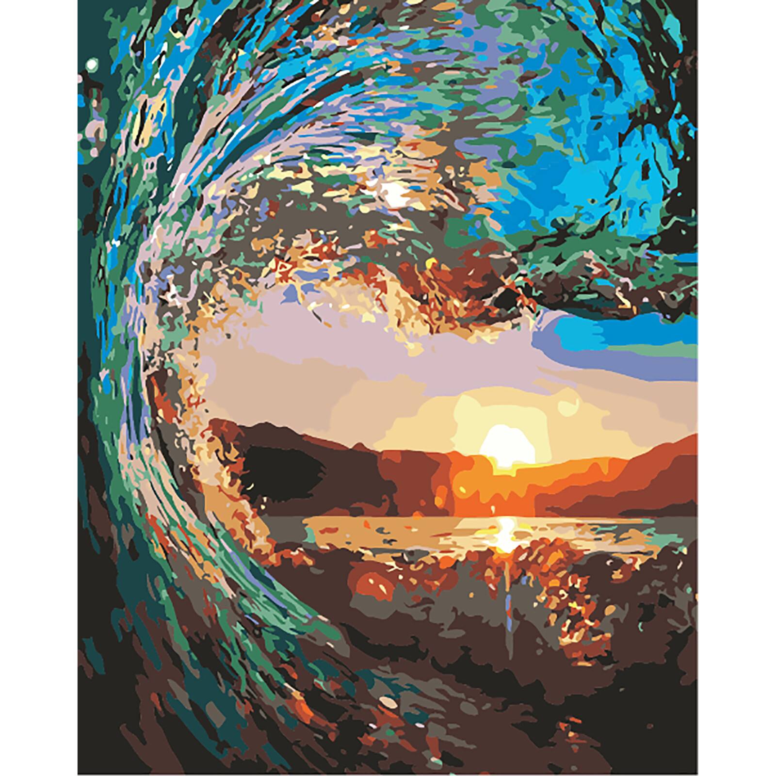 Winnie's Picks Under the Wave Sunset Adult Paint by Numbers Kit Paint
