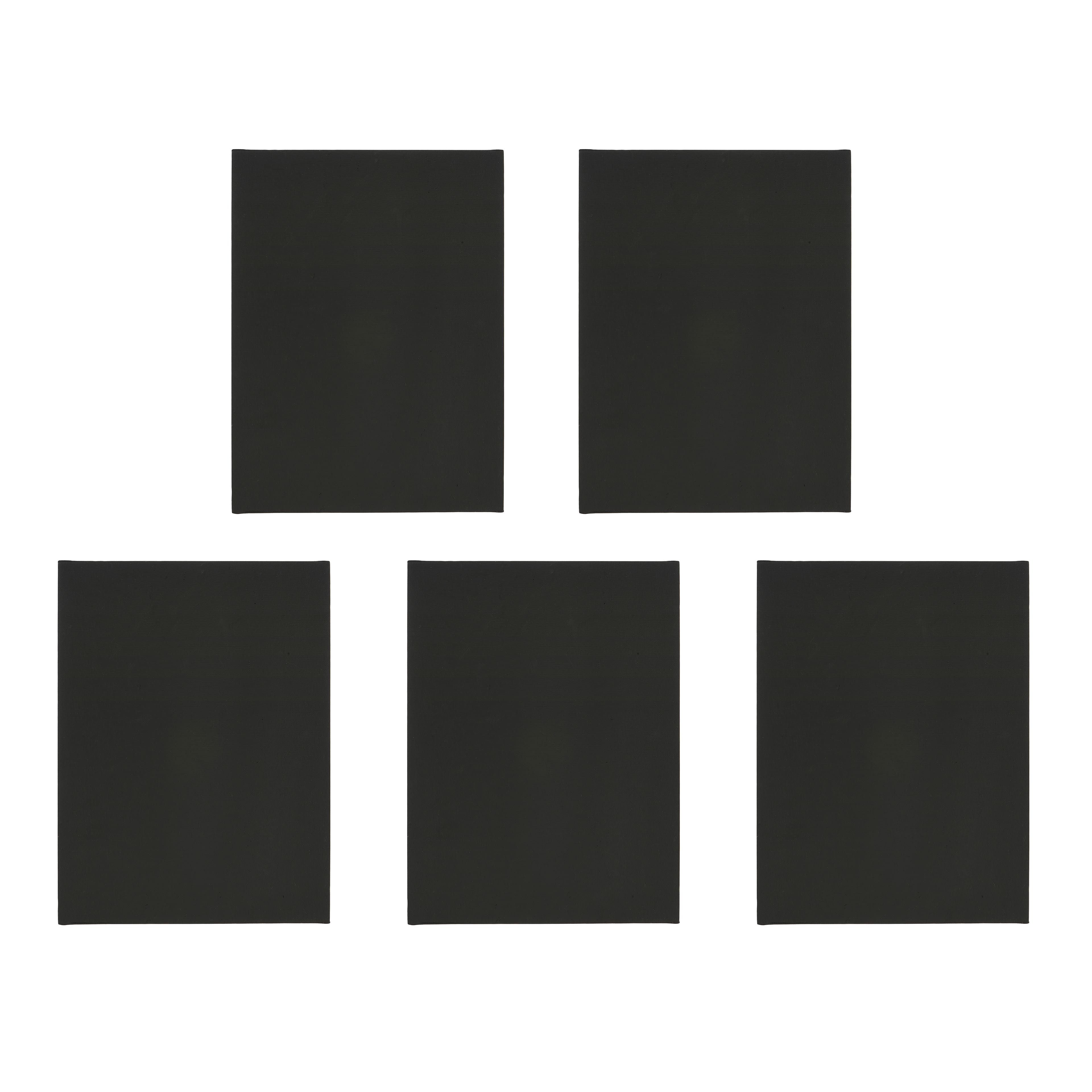 5 Pack 9&#x22; x 12&#x22; Black Canvas Panels by Creatology&#x2122;