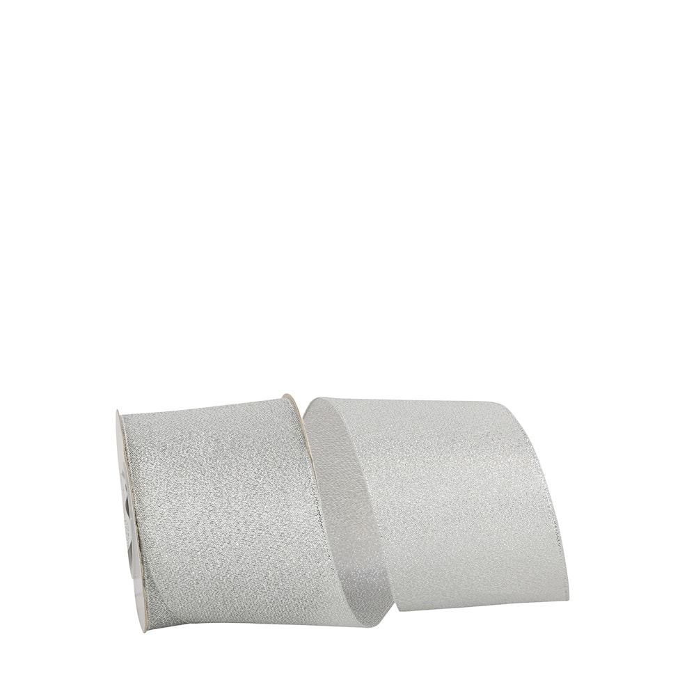 JAM Paper 2.5" x 10yd. Silver Woven Shimmer Wired Ribbon