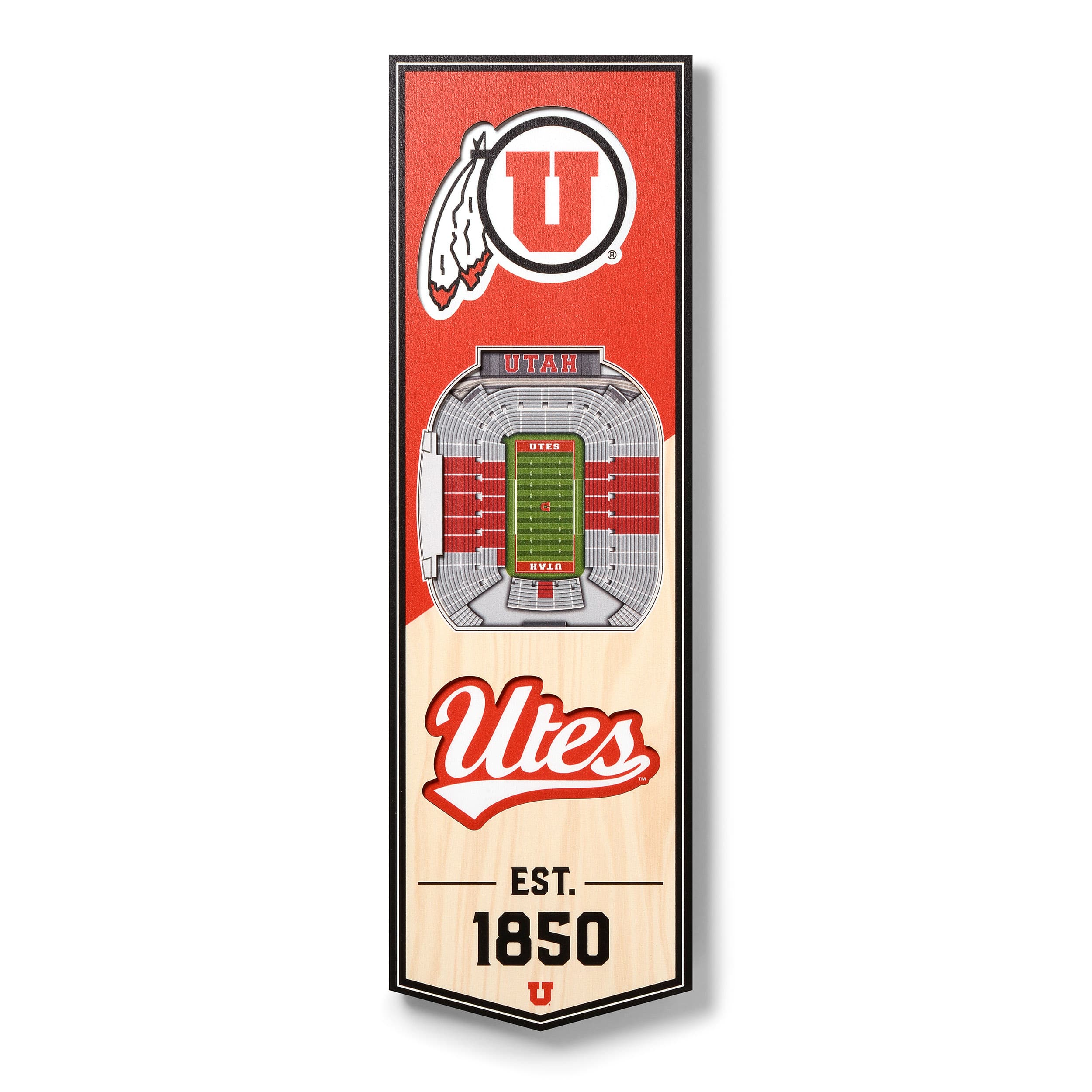 NCAA 6&#x22; x 19&#x22; StadiumView 3D Banner