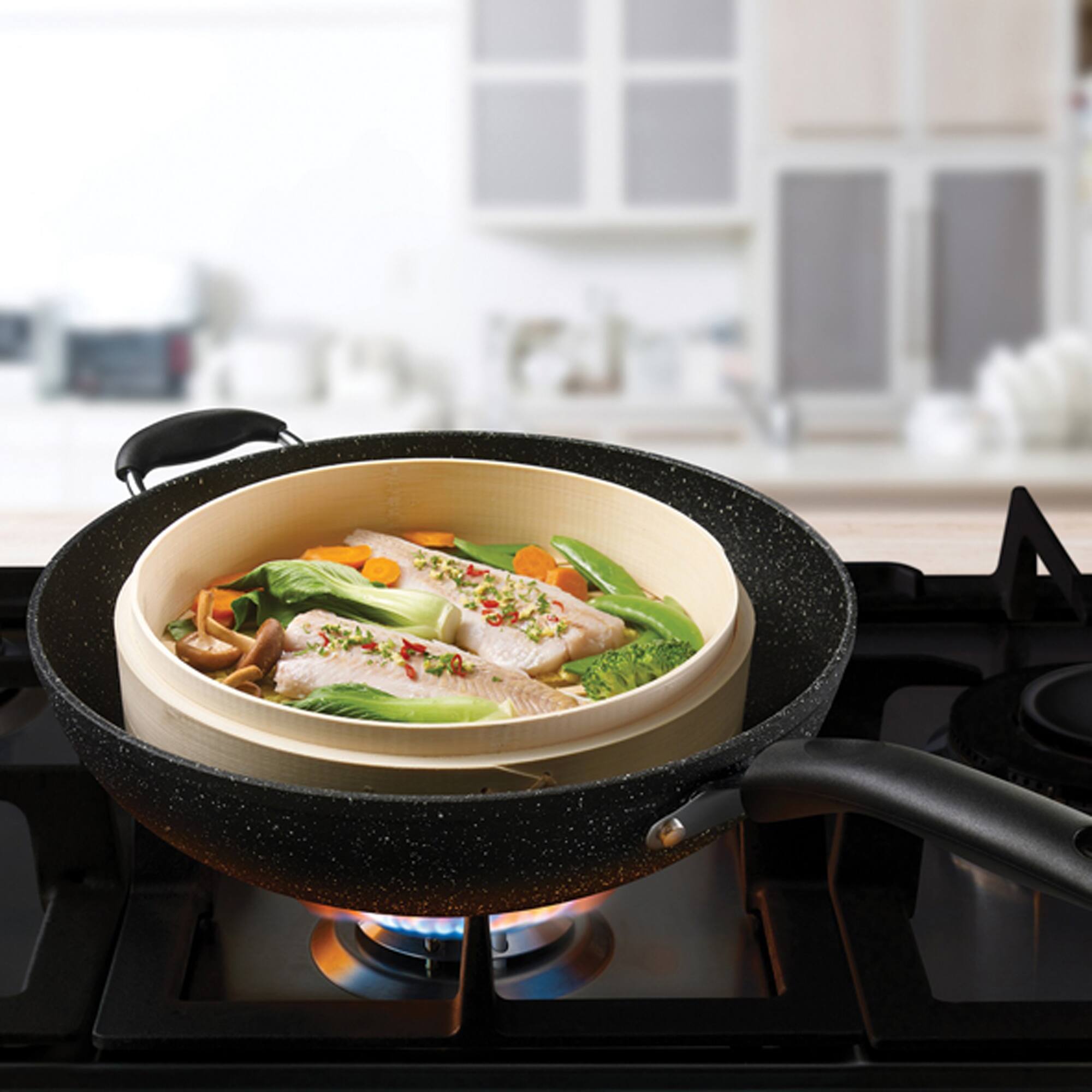 THE ROCK by Starfrit 12.5&#x22; Nonstick Wok With Helping Handle