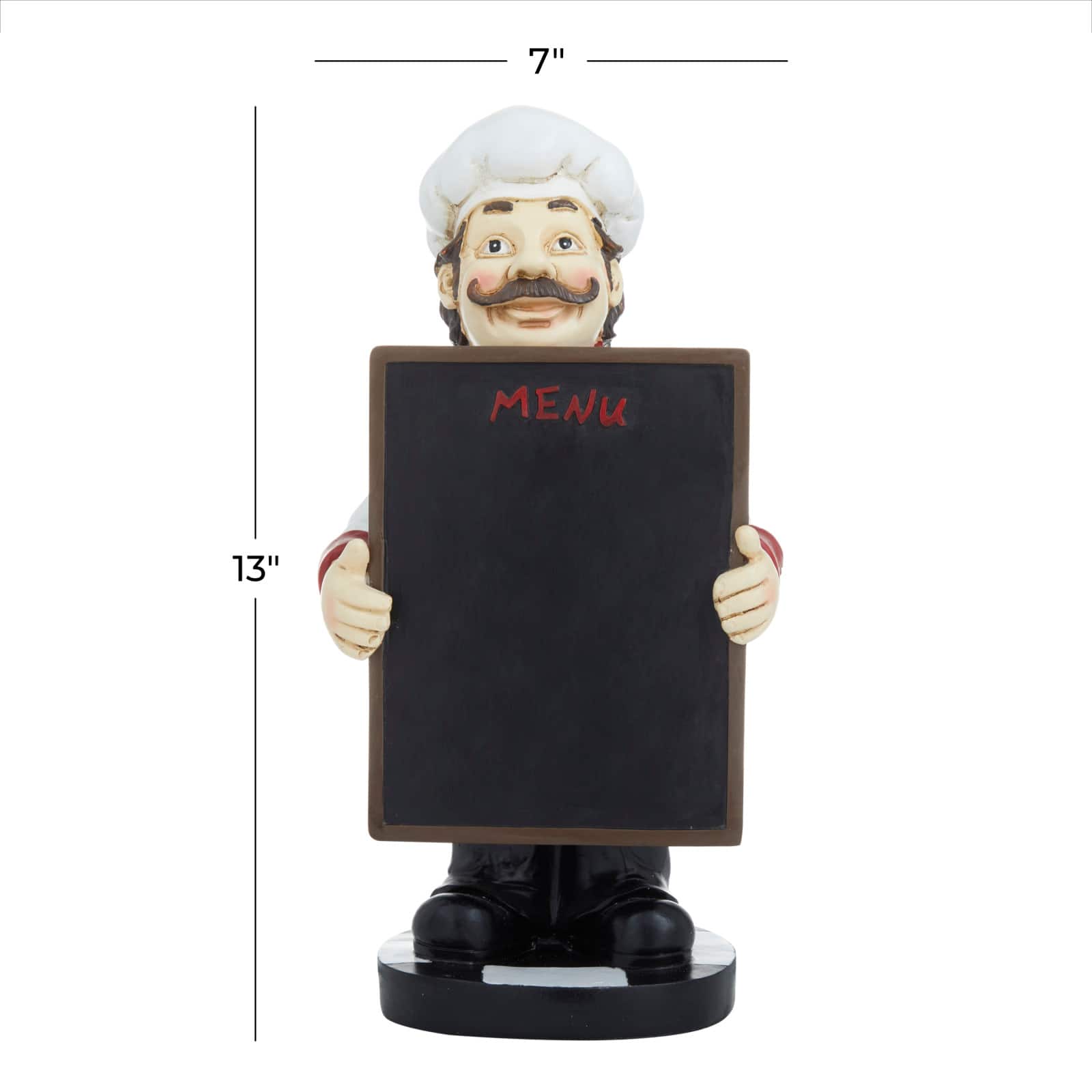 13" Polystone Chef with Black Chalkboard Sign