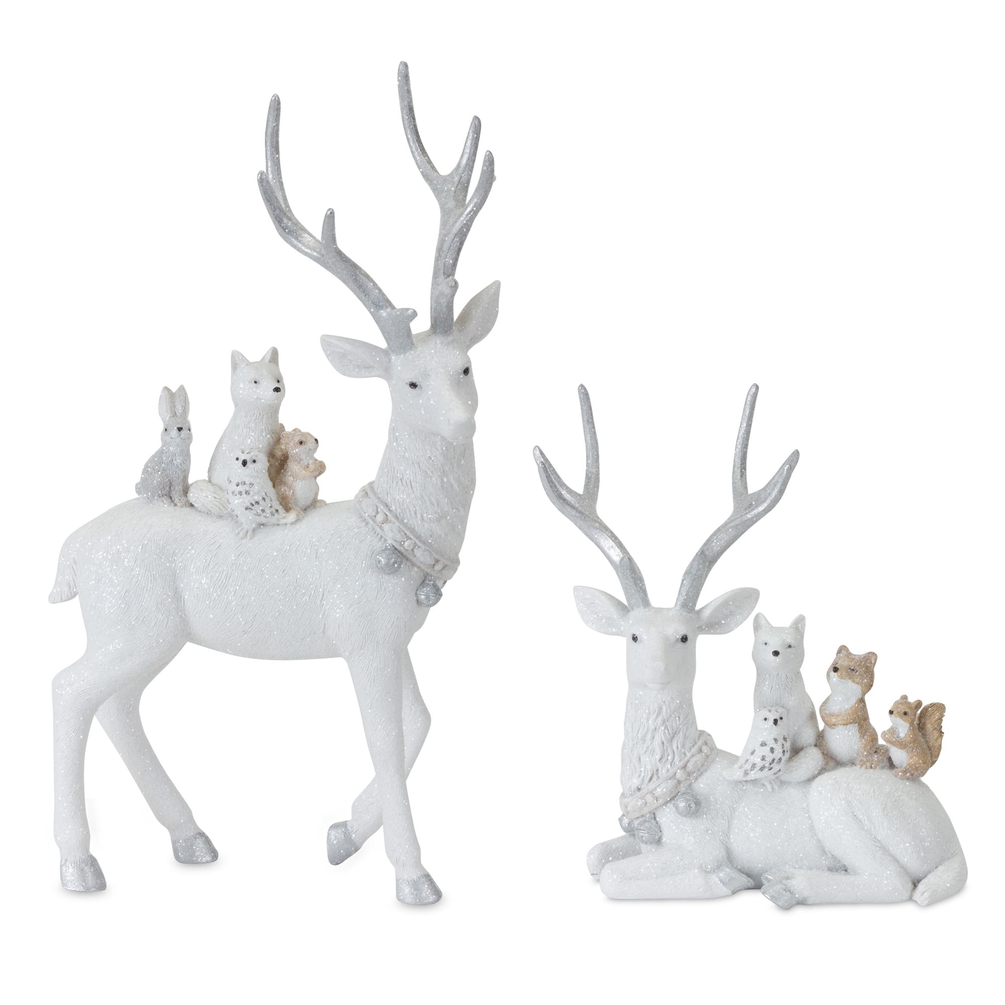 White Deer Set, 7&#x22; &#x26; 11.5&#x22;