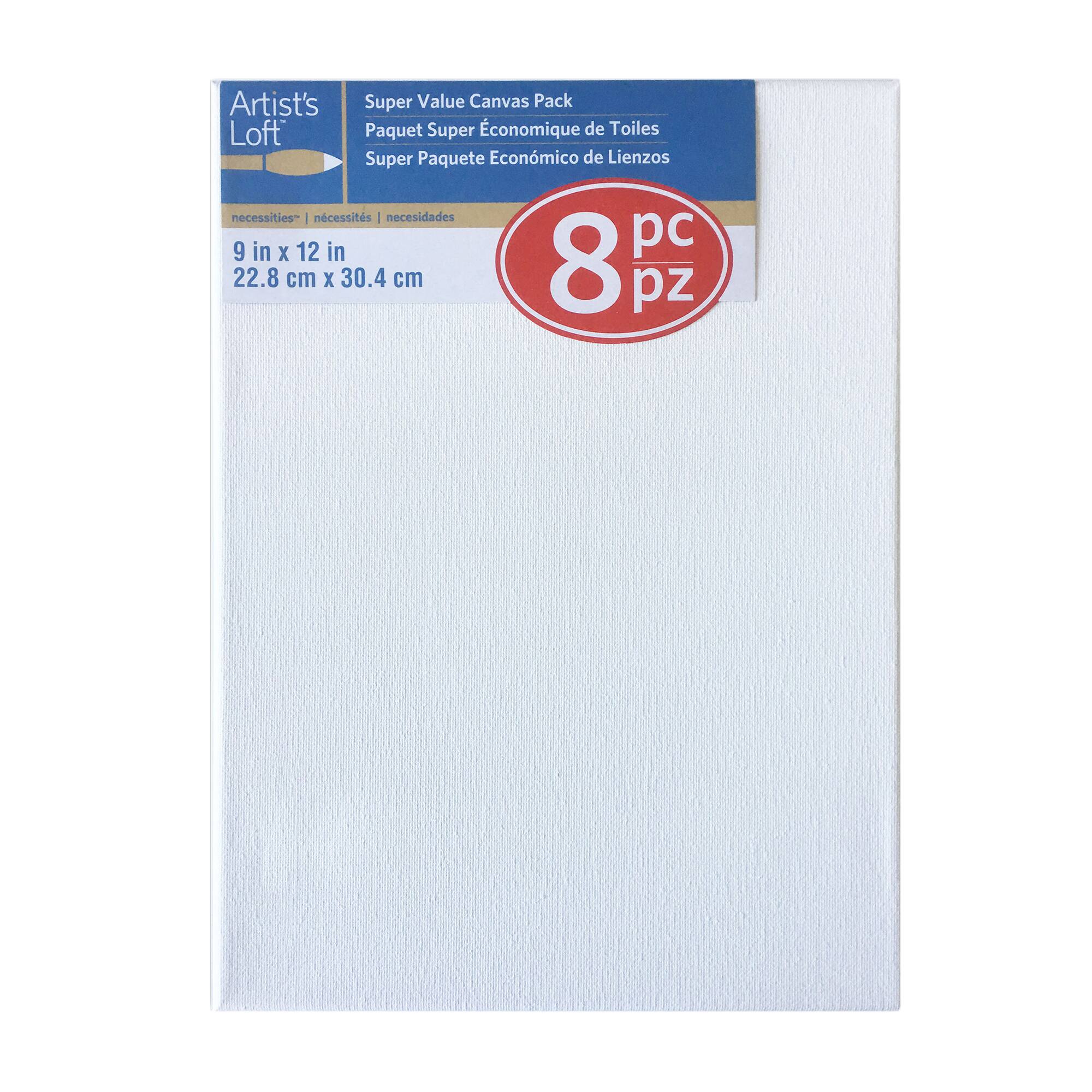 8 Pack 9" x 12" Super Value Canvas by Artist's Loft®