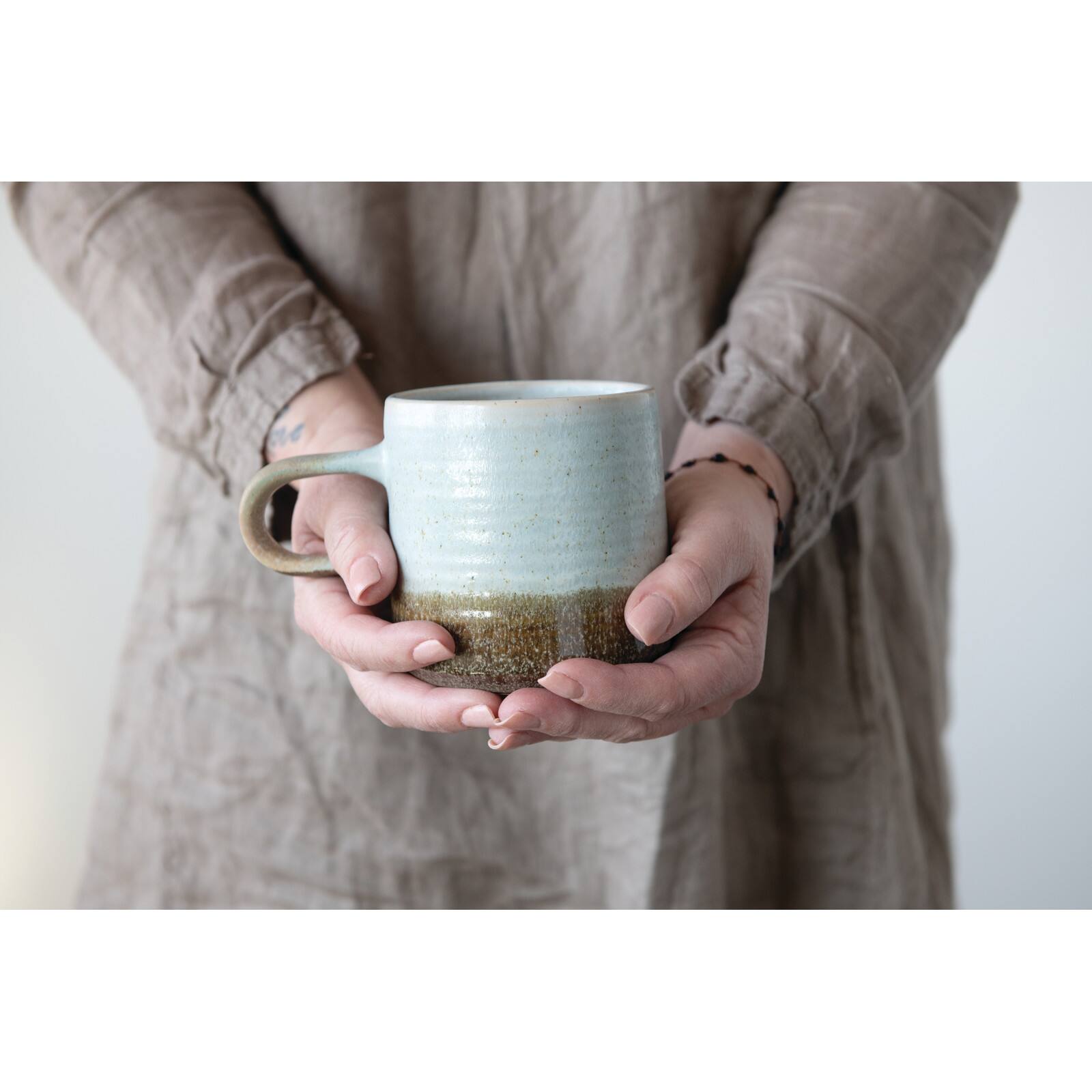 Hello Honey® Assorted Stoneware with Blue and Brown Reactive Glaze Mug Set