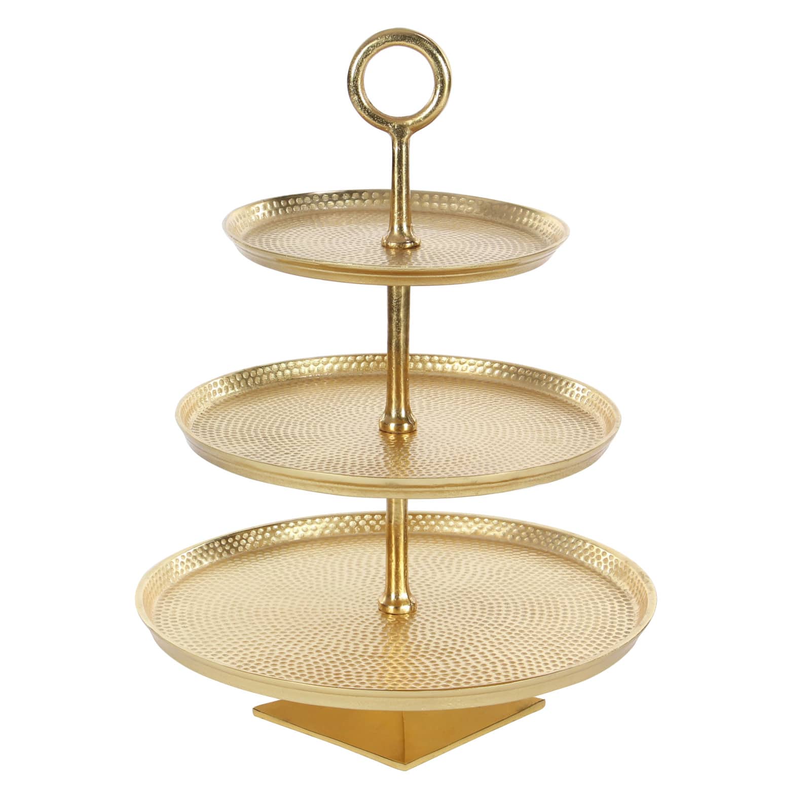 Gold Aluminum Glam 3-Tier Tray Stand