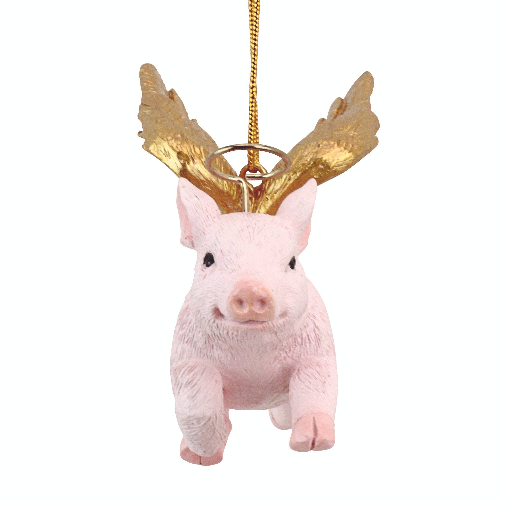 Design Toscano Hog Heaven Flying Pig Angel Holiday Ornament