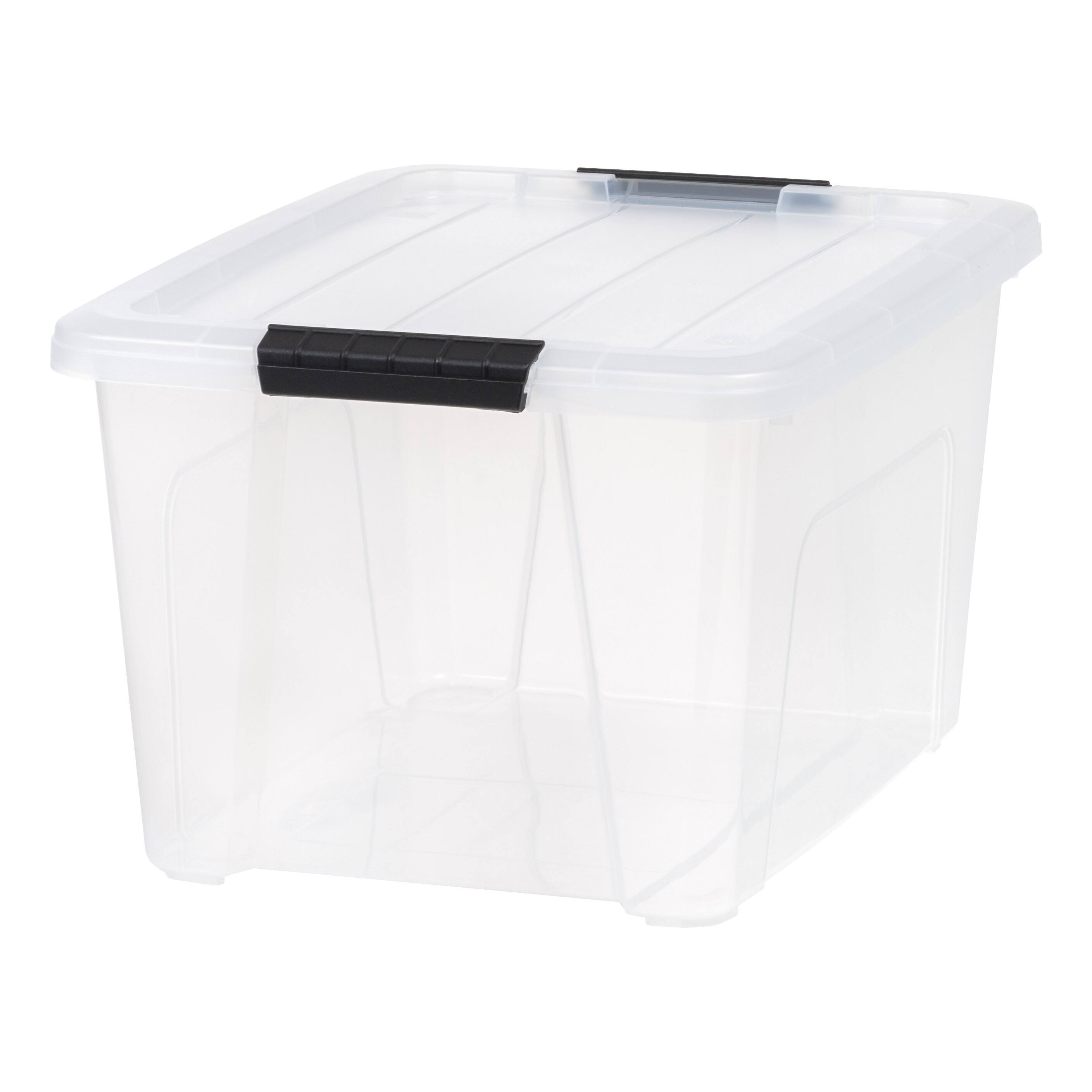 IRIS® 32qt. Buckled Clear Boxes with Clear Buckle Lids, 4ct.